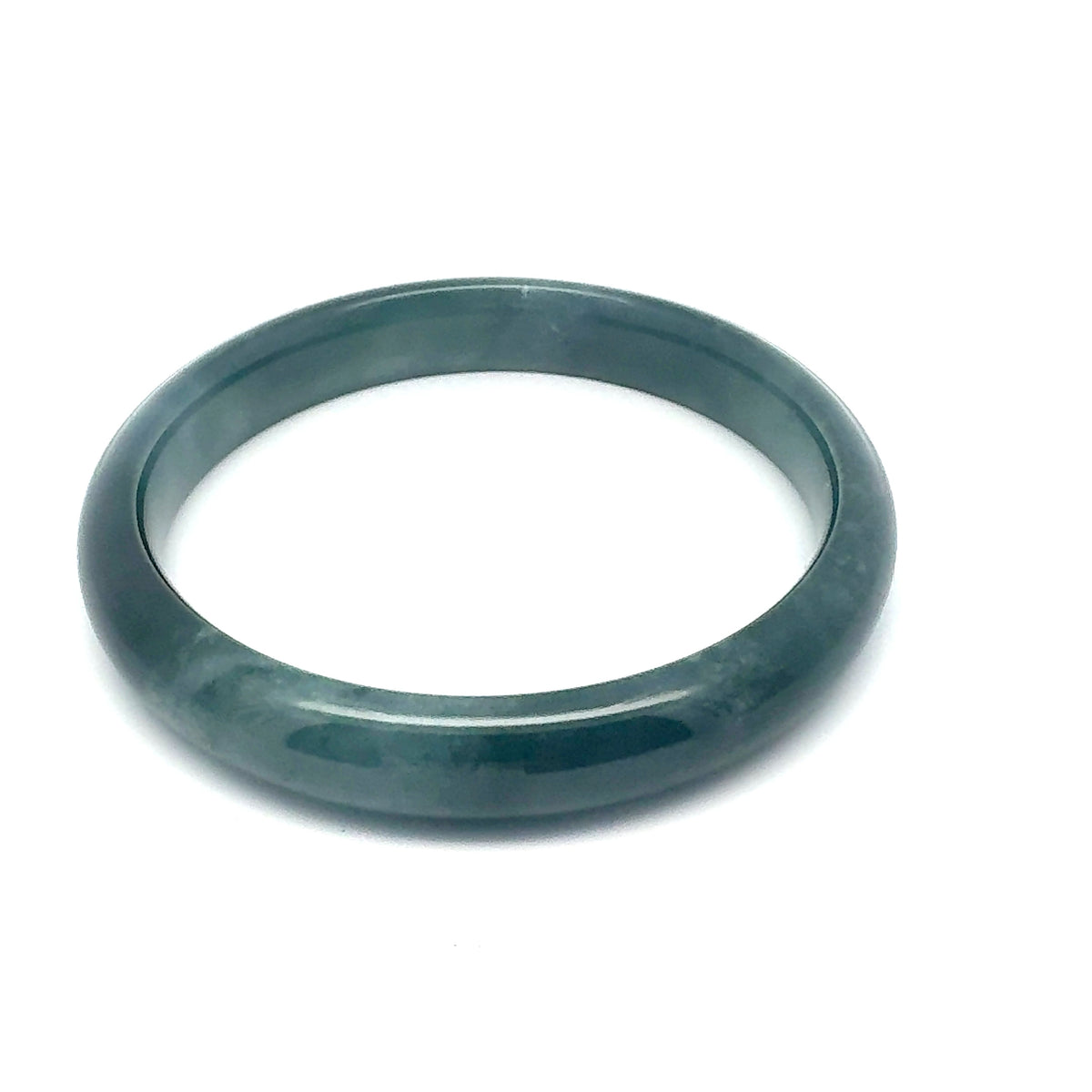 62.5 mm Princesa Blue Guatemalan Jadeite Half-Round Bangle