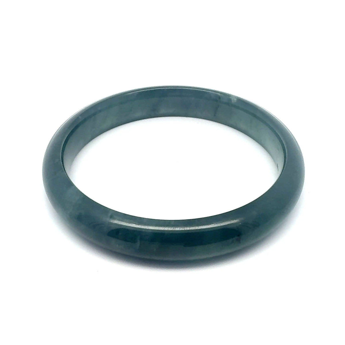 61 mm Princesa Blue Guatemalan Jadeite Half-Round Bangle