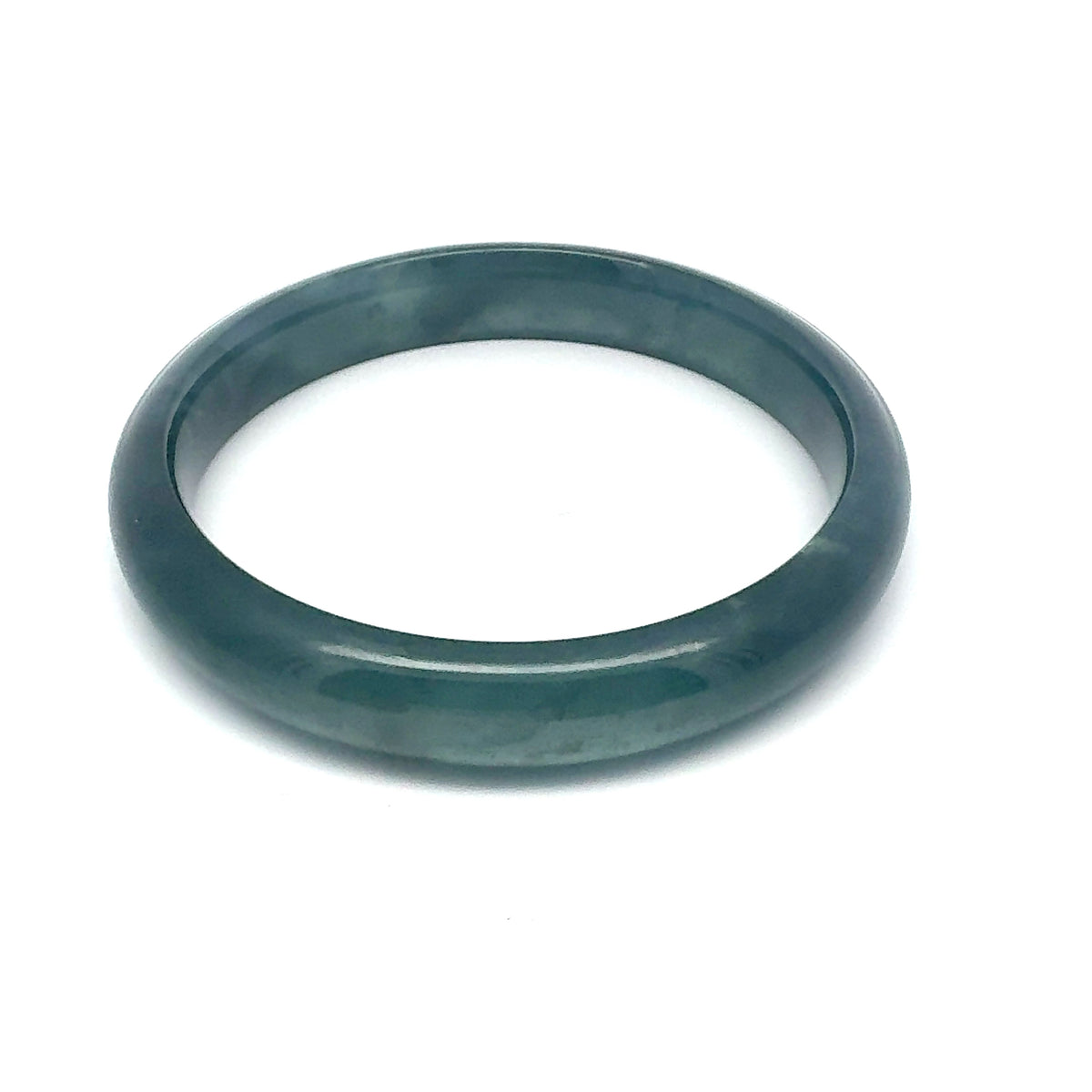 61 mm Princesa Blue Guatemalan Jadeite Half-Round Bangle