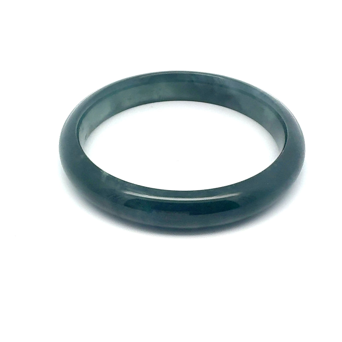 61 mm Princesa Blue Guatemalan Jadeite Half-Round Bangle