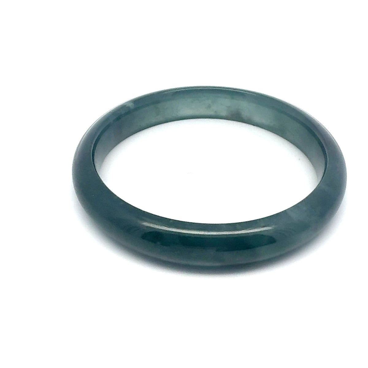 61 mm Princesa Blue Guatemalan Jadeite Half-Round Bangle