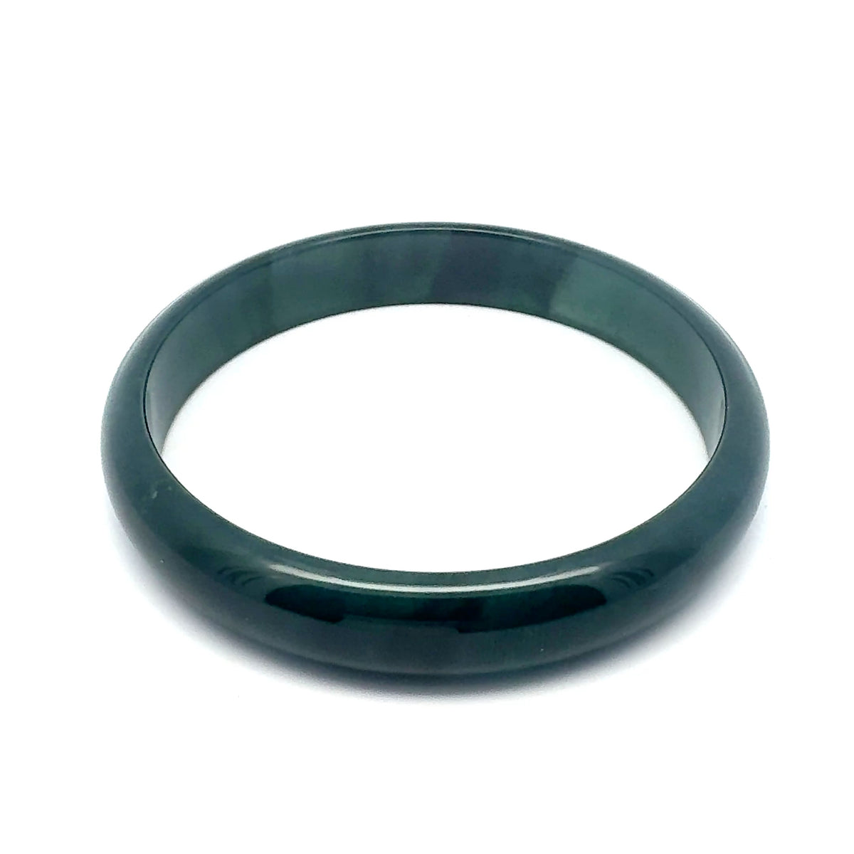 66.5 mm Princesa Blue Guatemalan Jadeite Half-Round Bangle