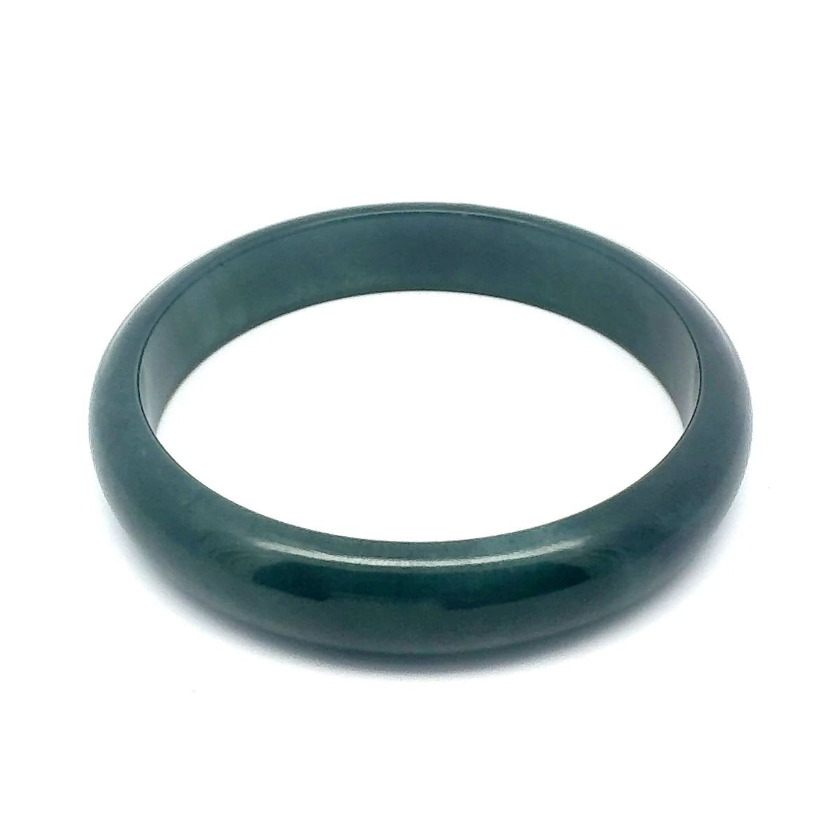 59.5 mm Princesa Blue Guatemalan Jadeite Half-Round Bangle