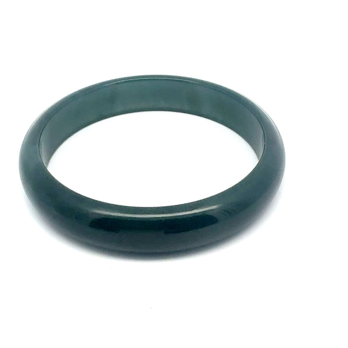 59.5 mm Princesa Blue Guatemalan Jadeite Half-Round Bangle