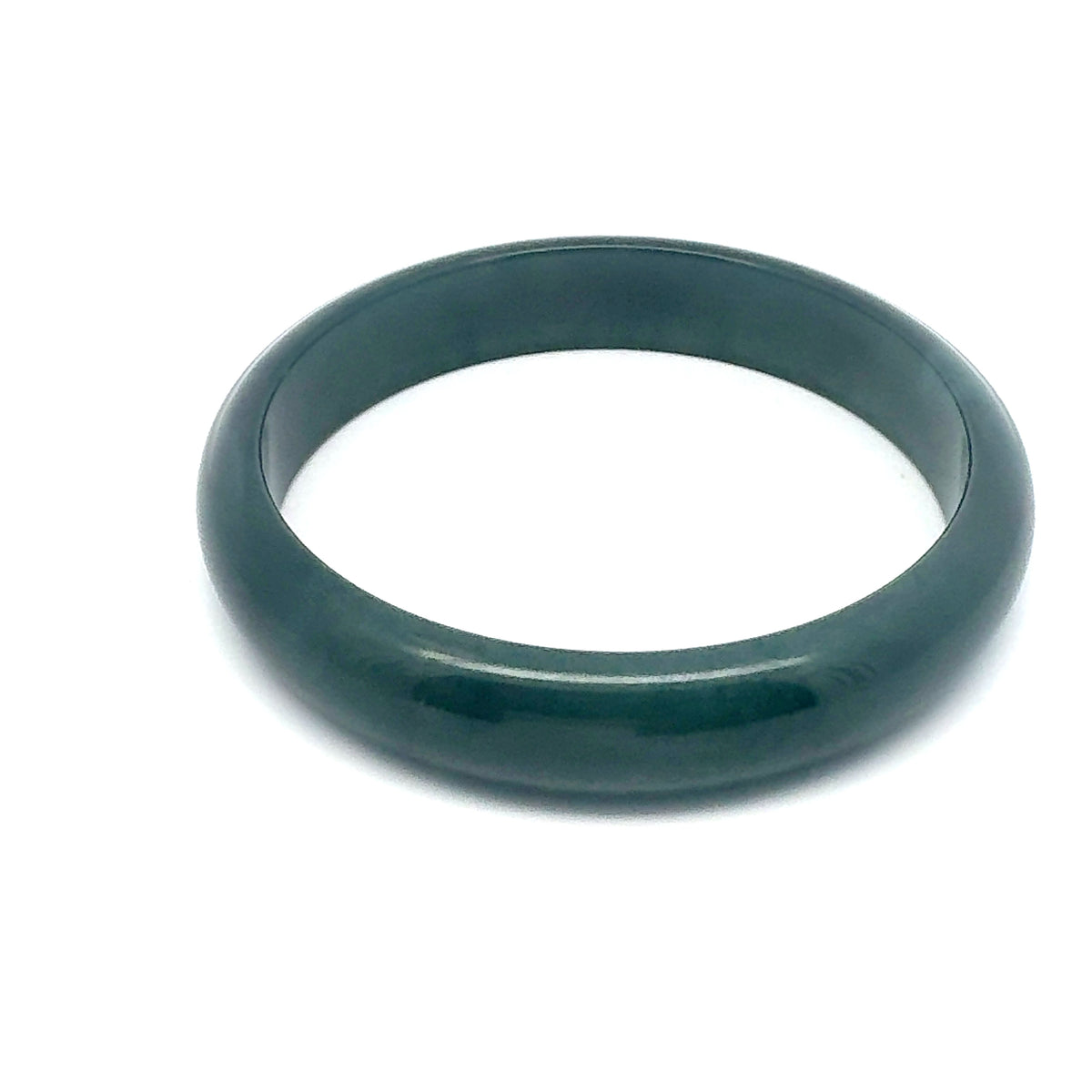 59.5 mm Princesa Blue Guatemalan Jadeite Half-Round Bangle