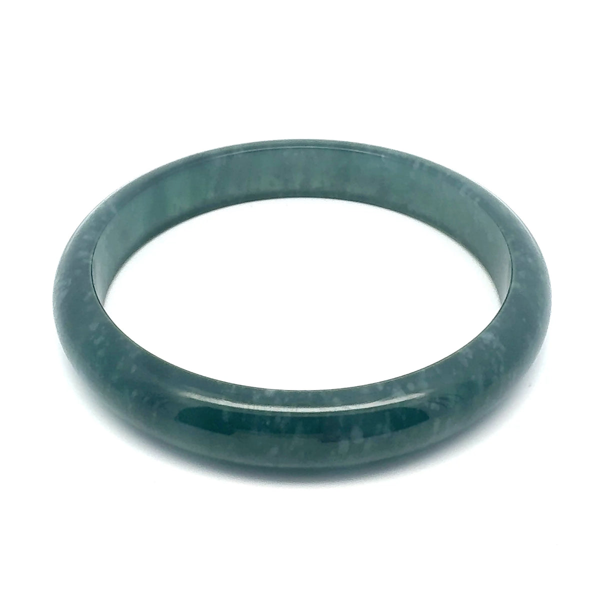 69.5 mm Princesa Blue Guatemalan Jadeite Half-Round Bangle