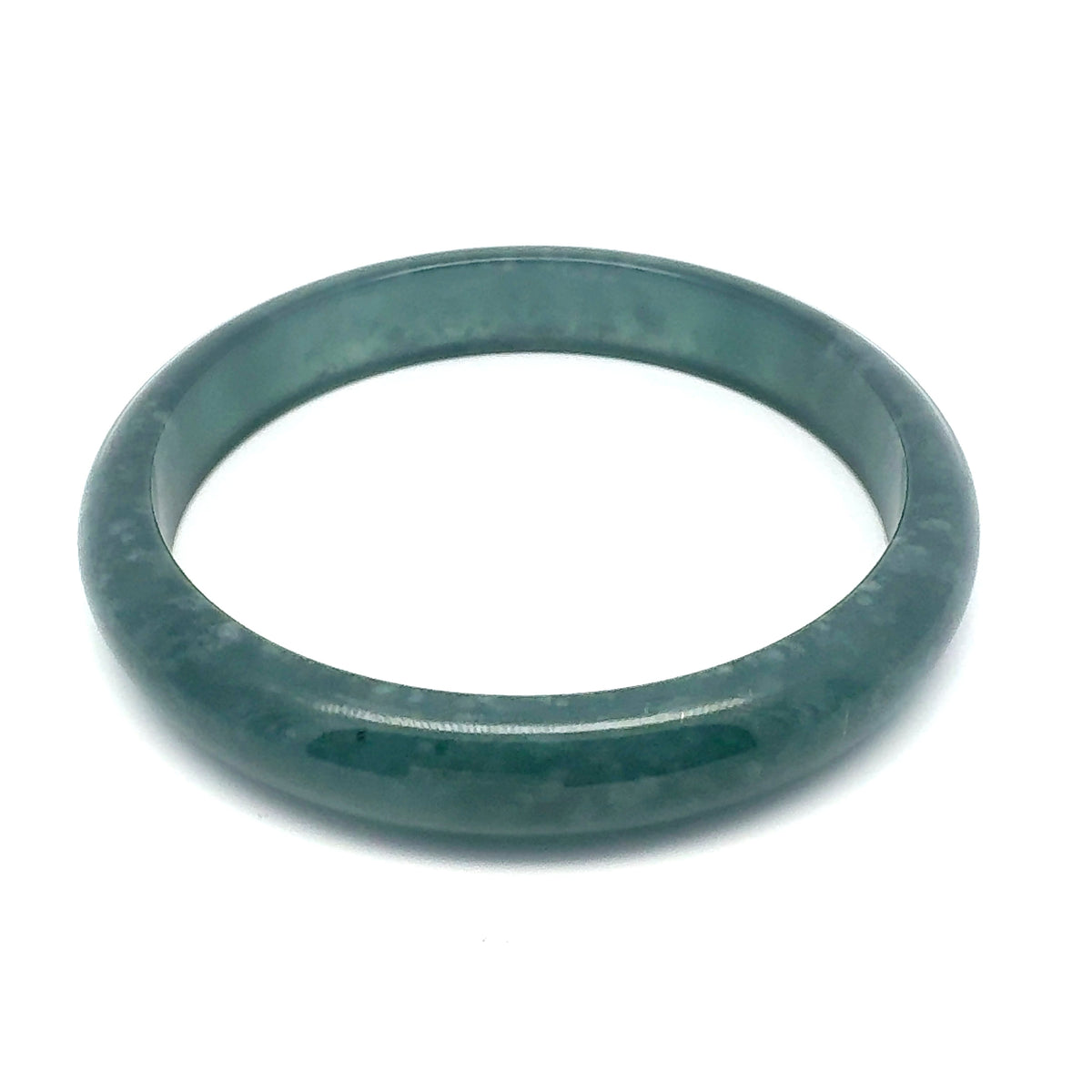 69.5 mm Princesa Blue Guatemalan Jadeite Half-Round Bangle