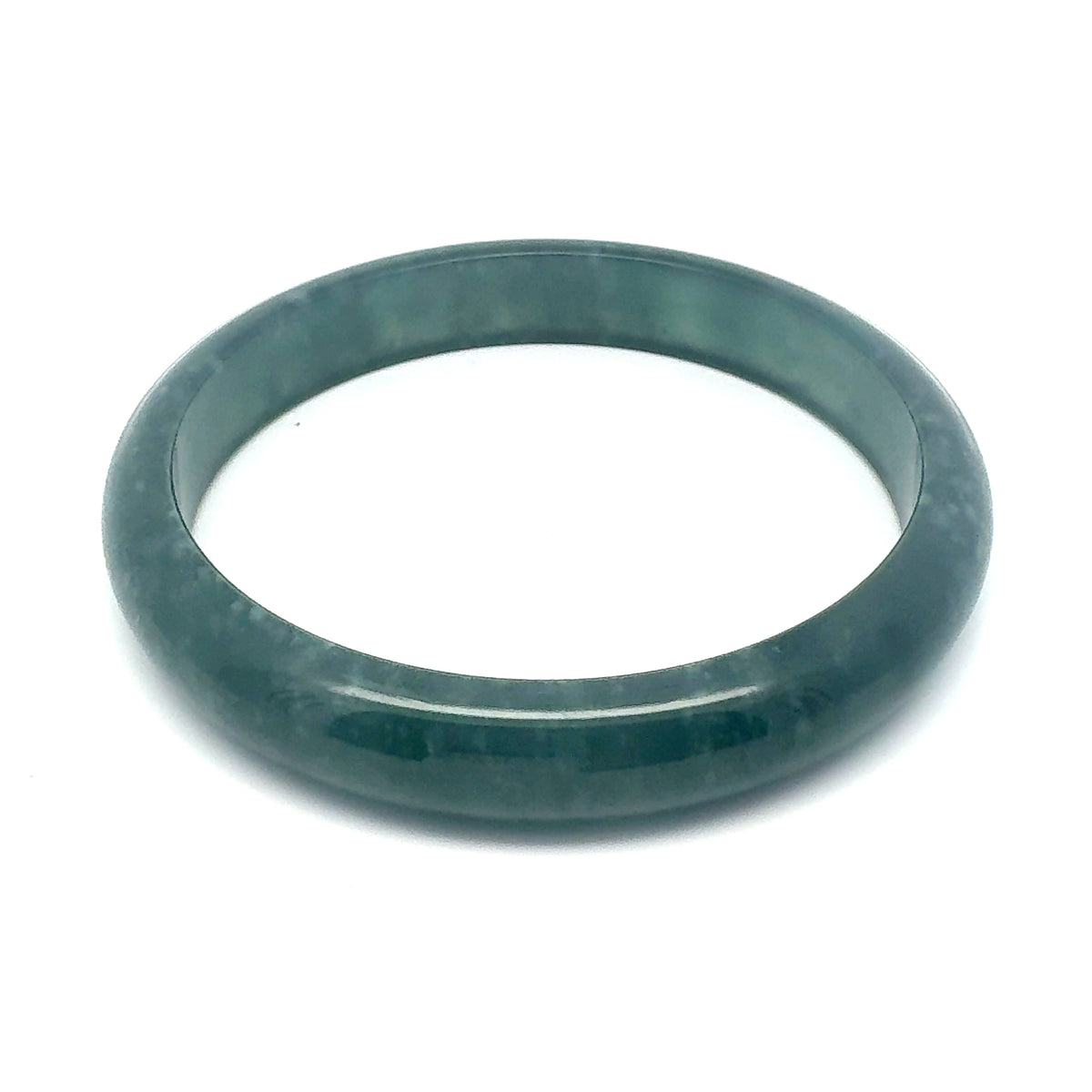 69.5 mm Princesa Blue Guatemalan Jadeite Half-Round Bangle