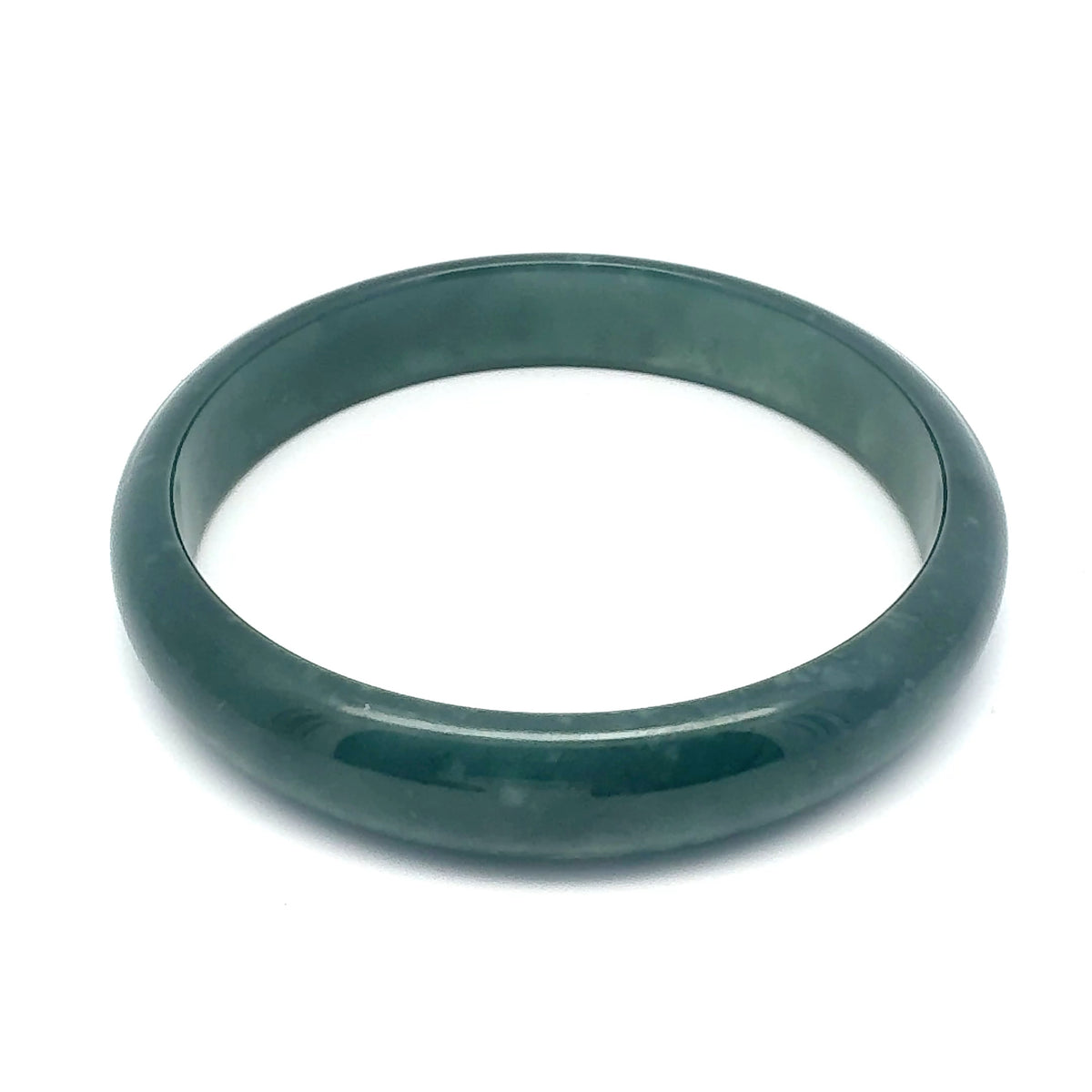 67 mm Princesa Blue Guatemalan Jadeite Half-Round Bangle