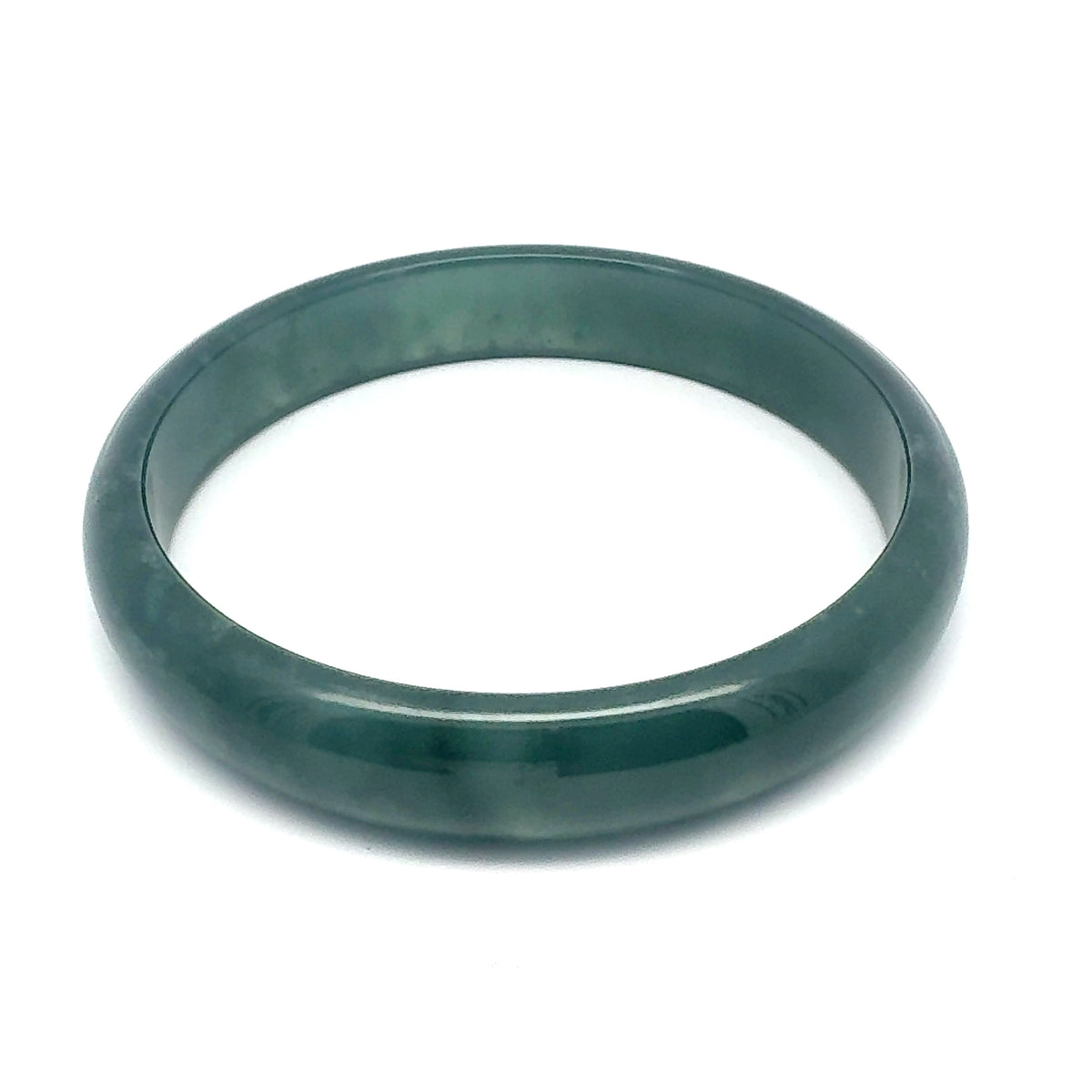 67 mm Princesa Blue Guatemalan Jadeite Half-Round Bangle