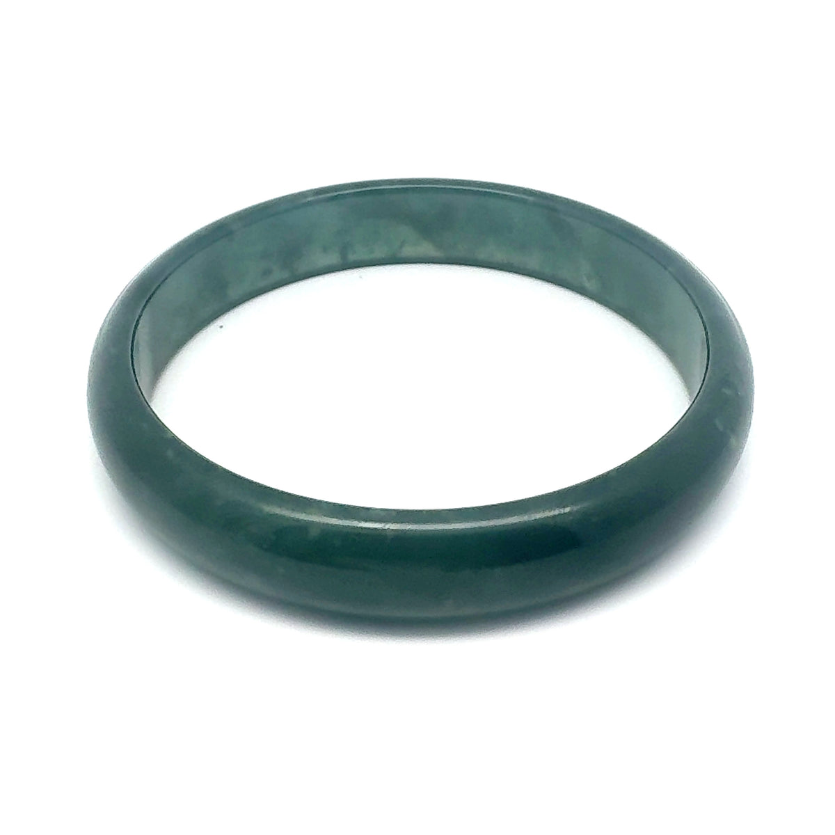 67 mm Princesa Blue Guatemalan Jadeite Half-Round Bangle