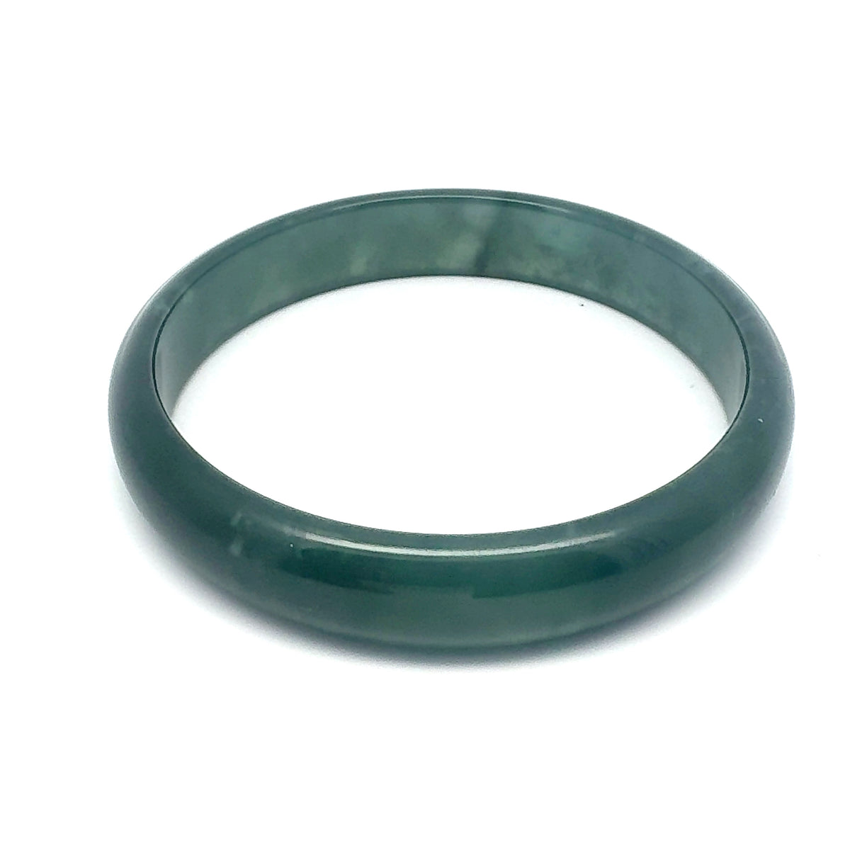 67 mm Princesa Blue Guatemalan Jadeite Half-Round Bangle