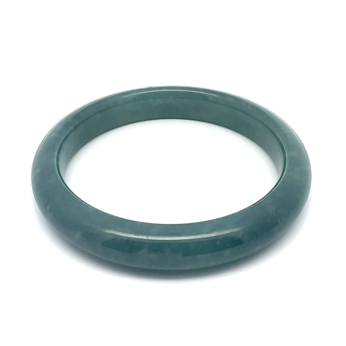 58.5 mm Princesa Blue Guatemalan Jadeite Half-Round Bangle