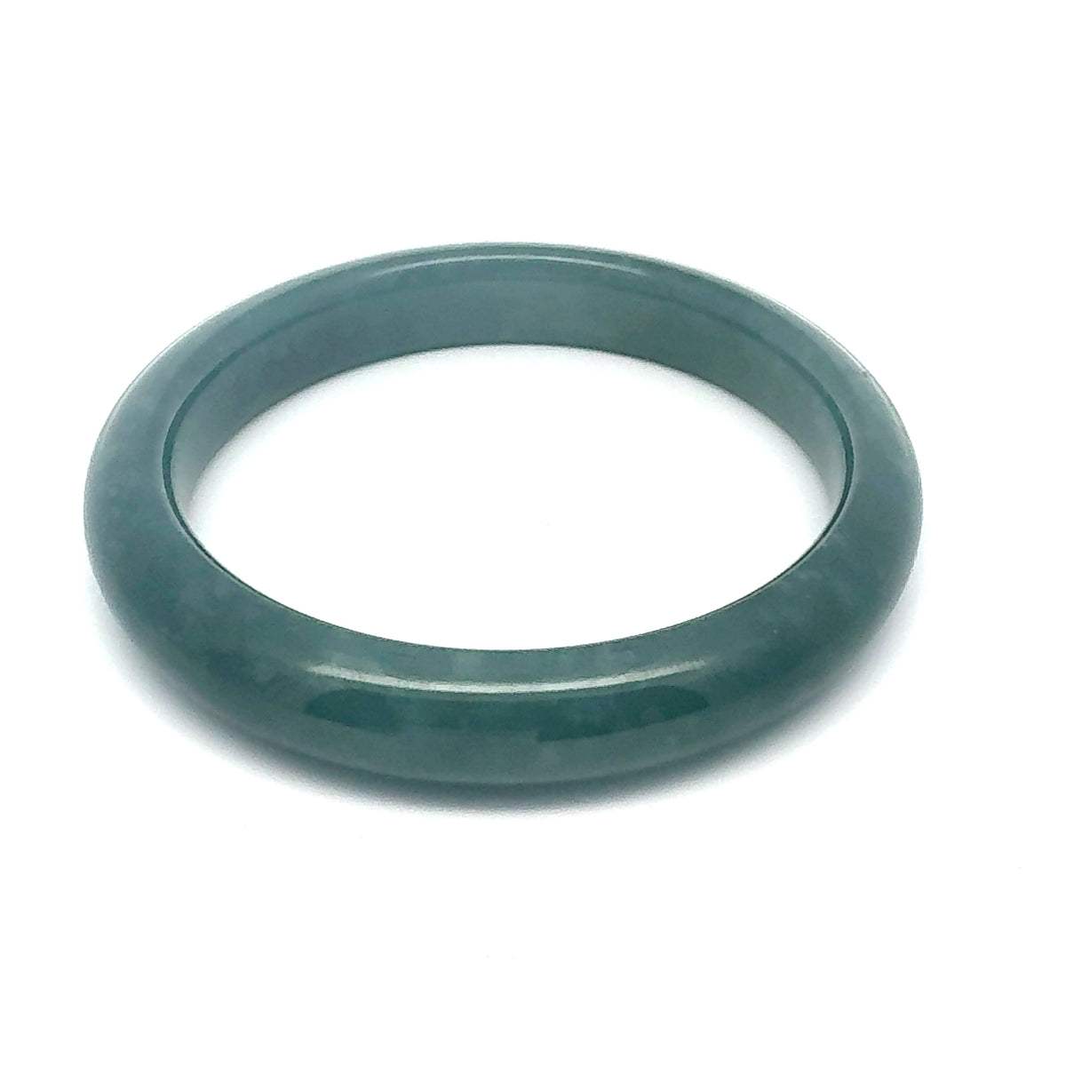 58.5 mm Princesa Blue Guatemalan Jadeite Half-Round Bangle