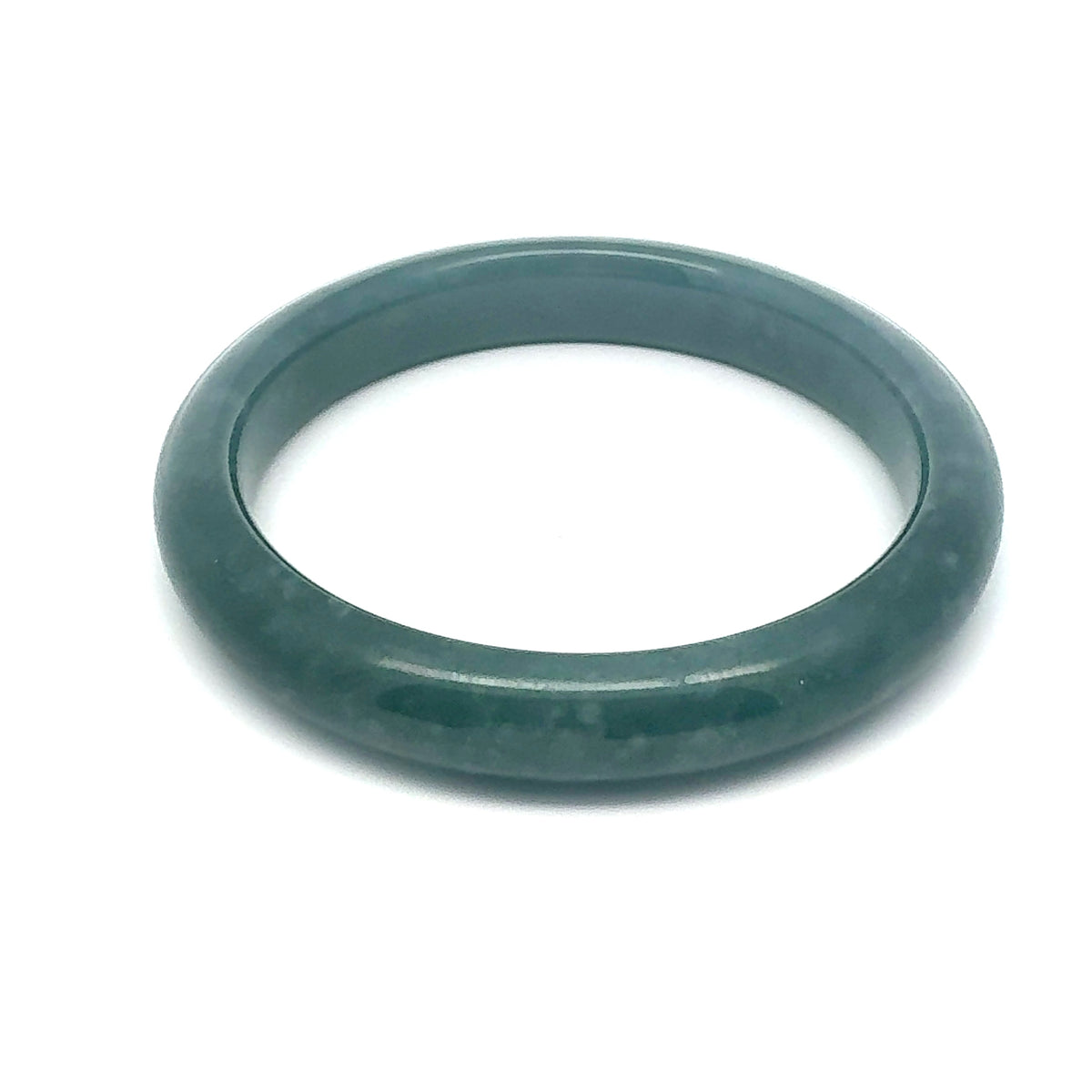 58.5 mm Princesa Blue Guatemalan Jadeite Half-Round Bangle