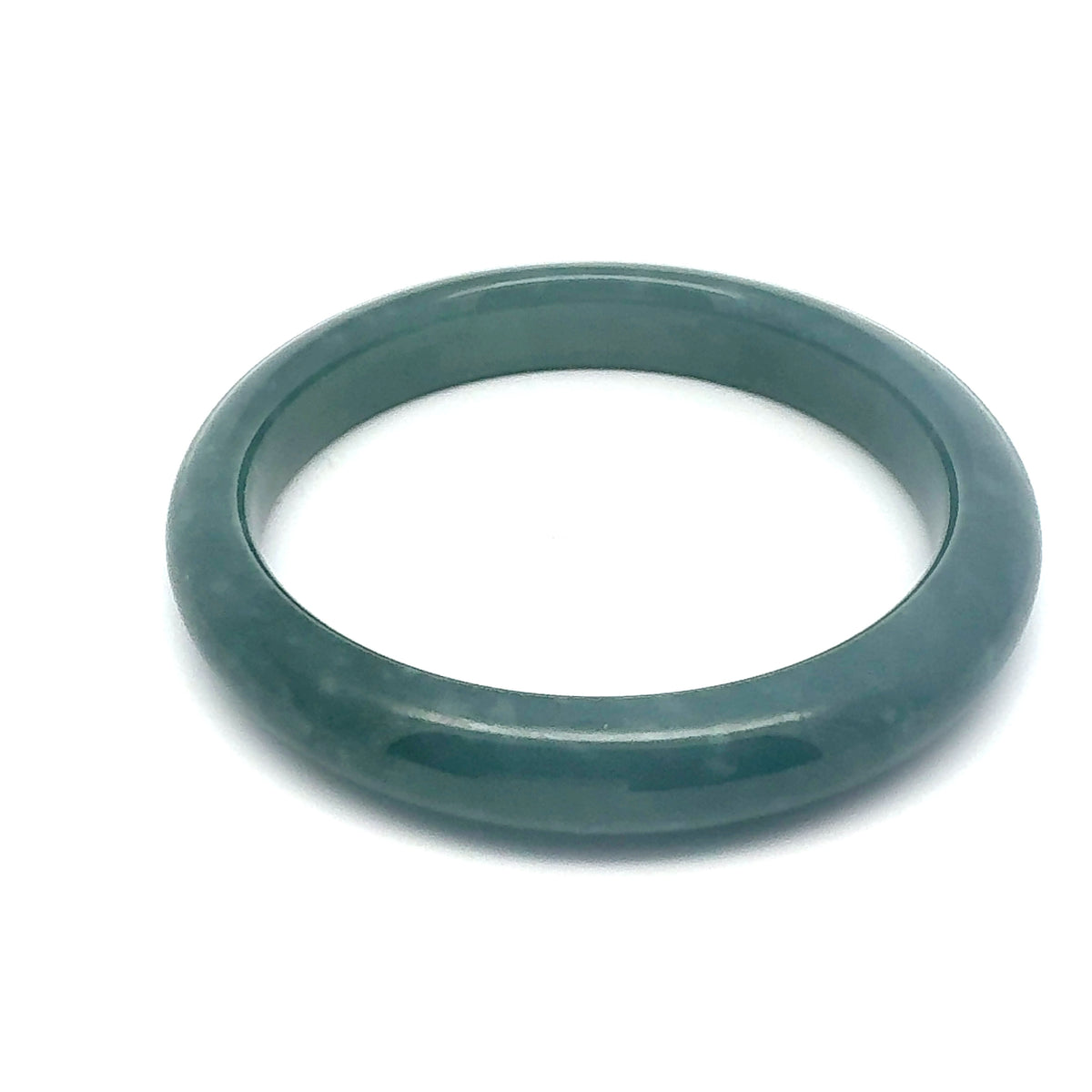 58.5 mm Princesa Blue Guatemalan Jadeite Half-Round Bangle