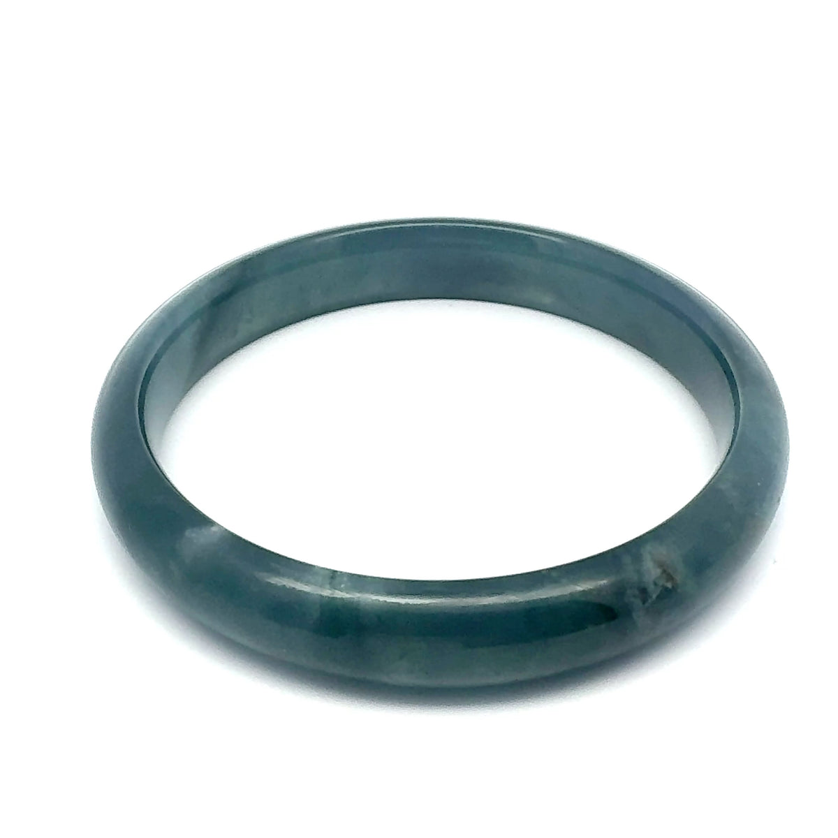62.5 mm Princesa Blue Guatemalan Jadeite Half-Round Bangle