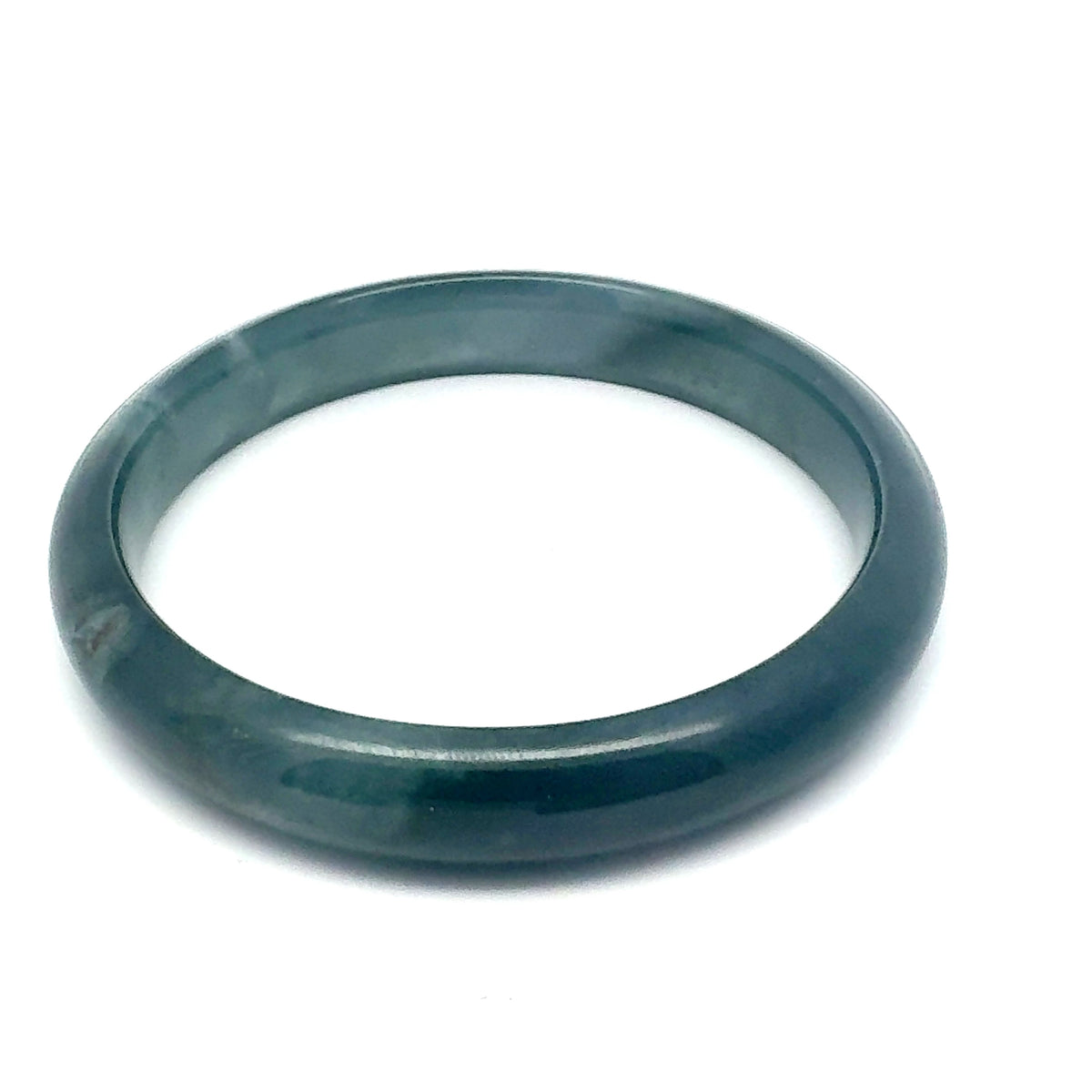 62.5 mm Princesa Blue Guatemalan Jadeite Half-Round Bangle