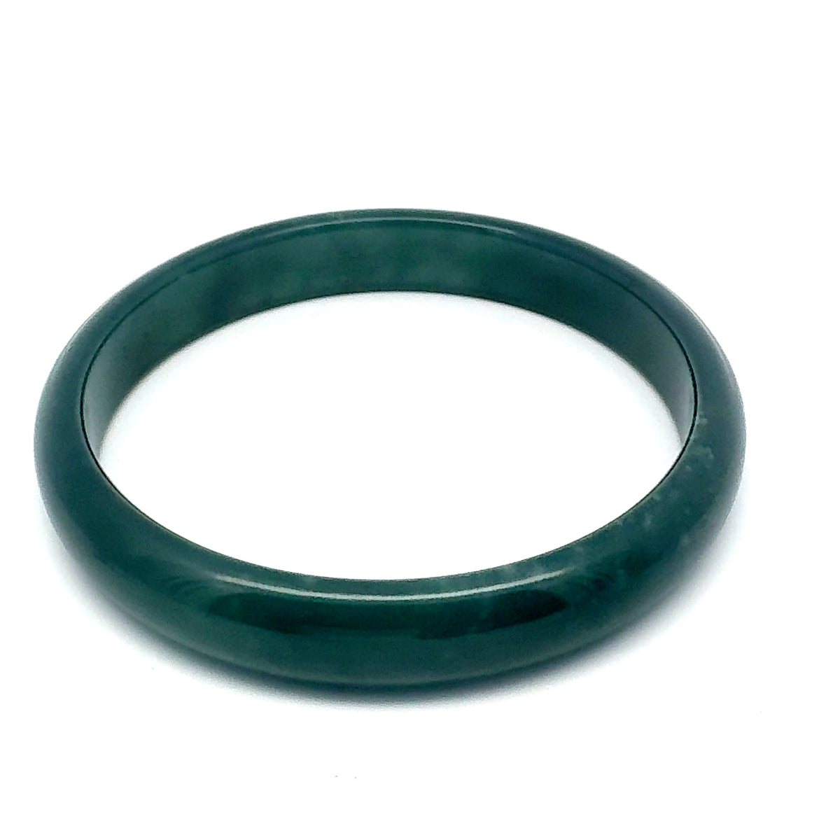 67 mm Princesa Blue Guatemalan Jadeite Half-Round Bangle