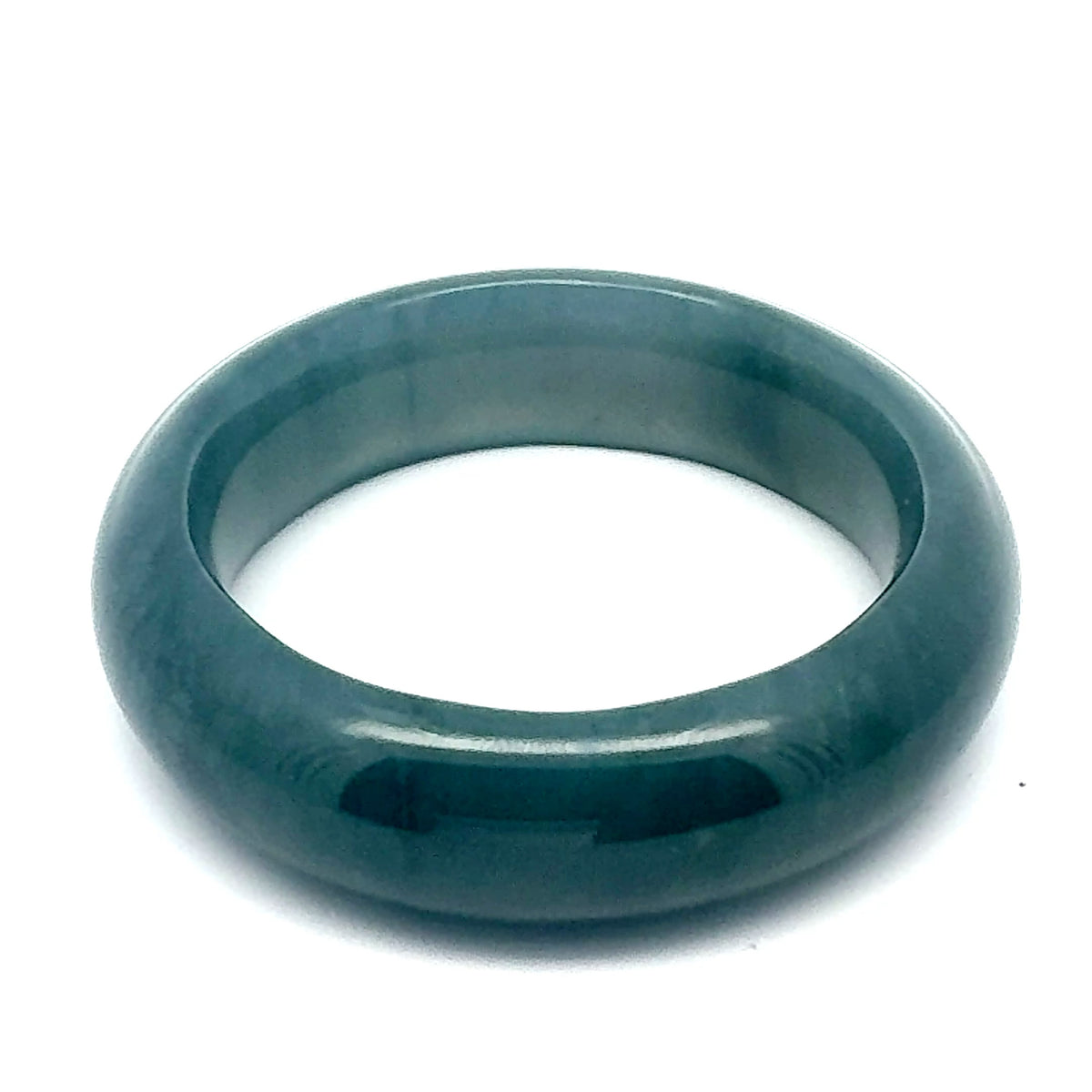 43.5 mm Solid Princesa Blue Guatemalan Jadeite Half-Round Bangle