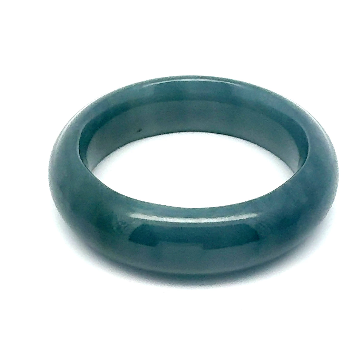 43.5 mm Solid Princesa Blue Guatemalan Jadeite Half-Round Bangle