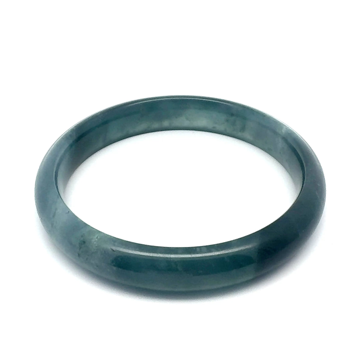 60.5 mm Princesa Blue Guatemalan Jadeite Half-Round Bangle