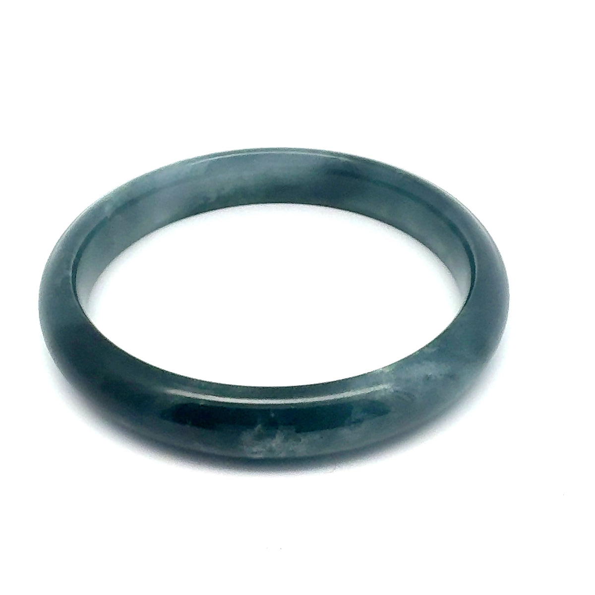 60.5 mm Princesa Blue Guatemalan Jadeite Half-Round Bangle