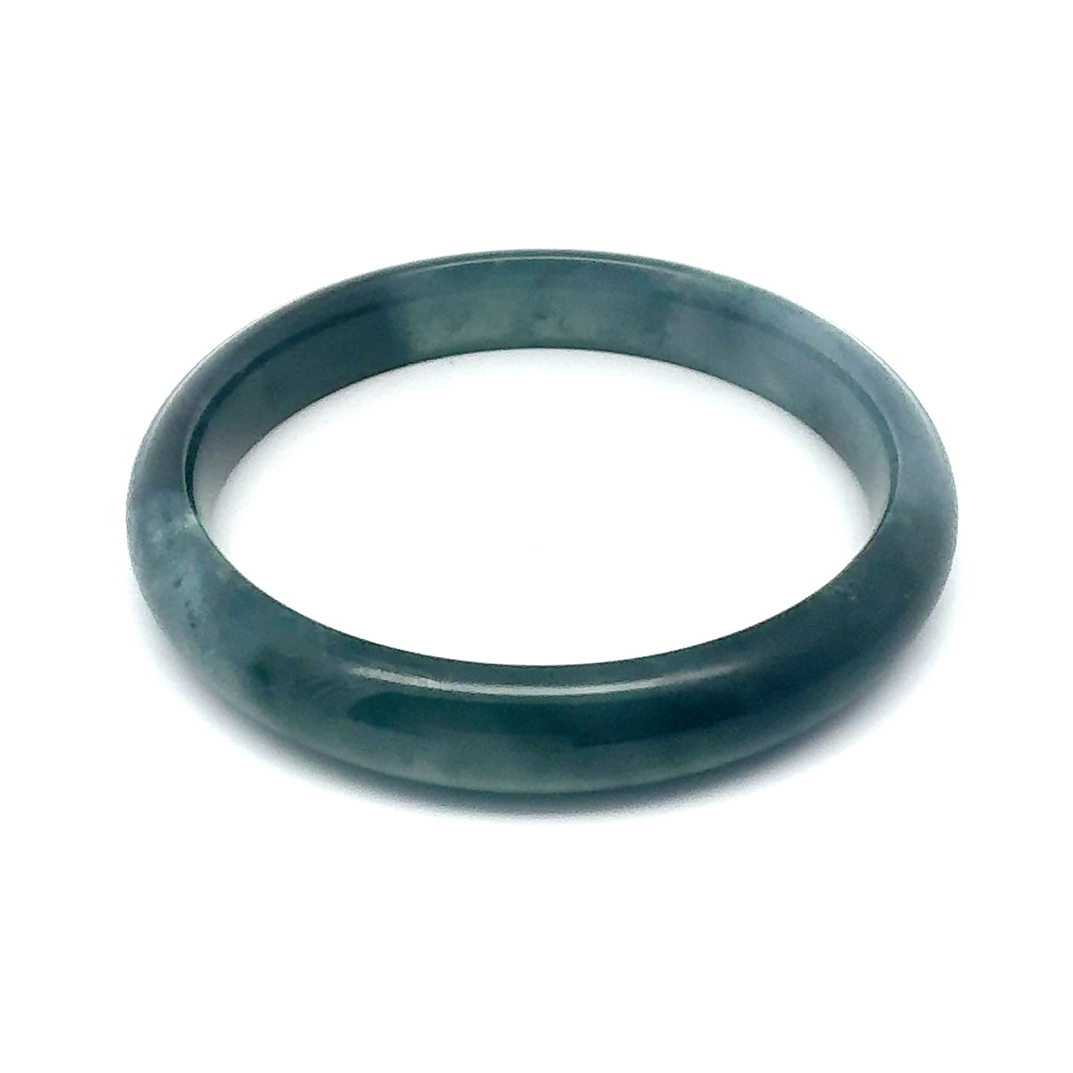 60.5 mm Princesa Blue Guatemalan Jadeite Half-Round Bangle