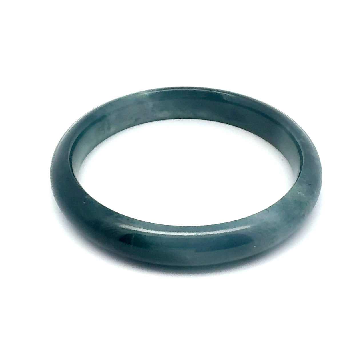 60.5 mm Princesa Blue Guatemalan Jadeite Half-Round Bangle