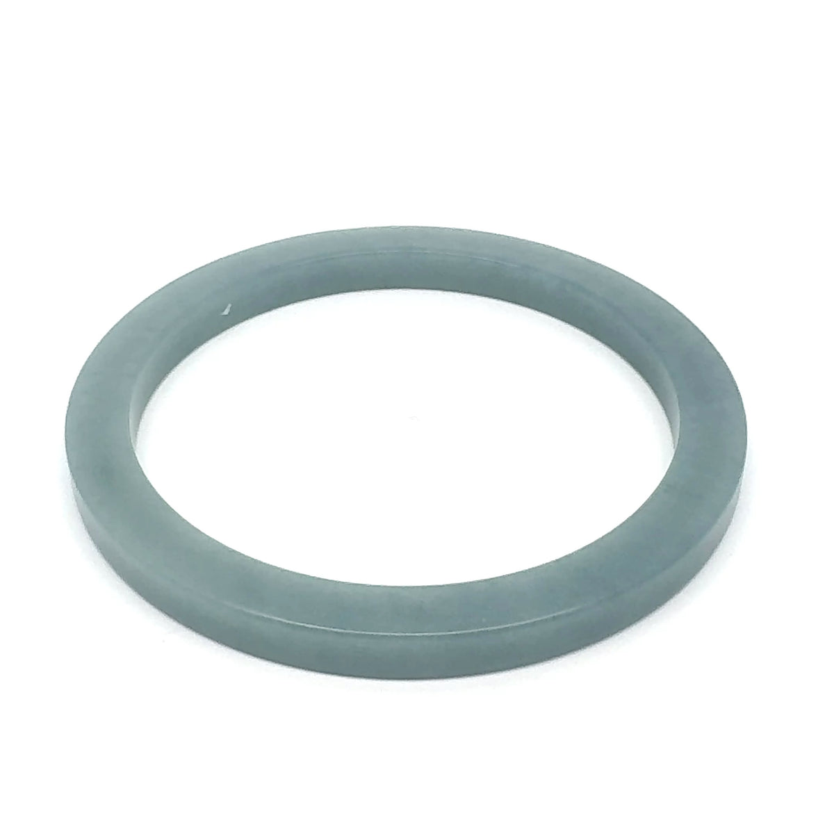 57.5 mm Solid Celestial Blue Guatemalan Jadeite Square-Edge Bangle