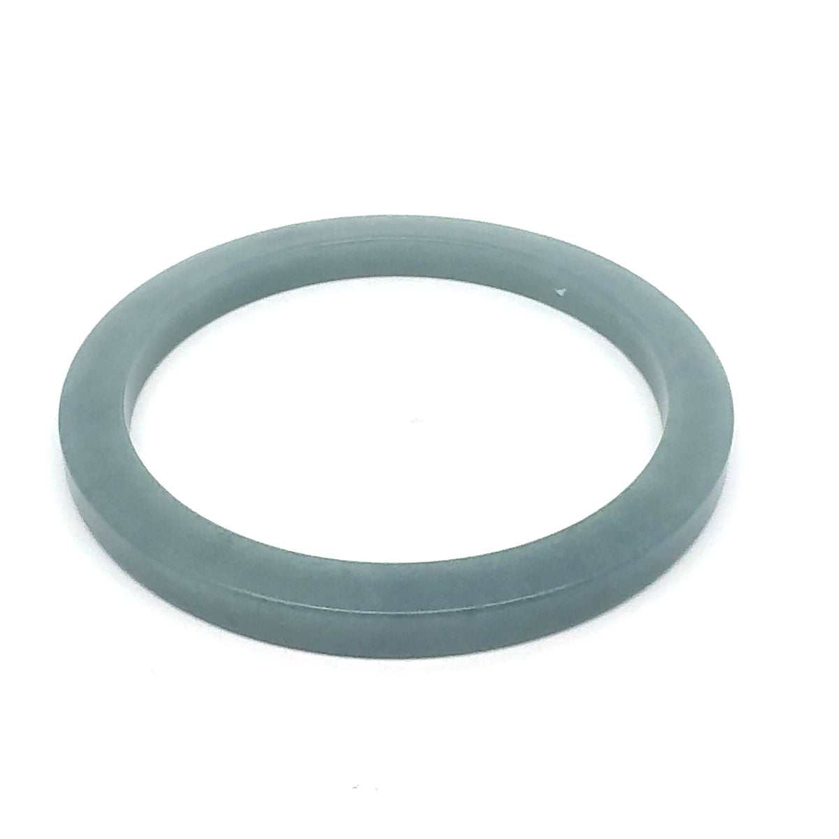 57.5 mm Solid Celestial Blue Guatemalan Jadeite Square-Edge Bangle