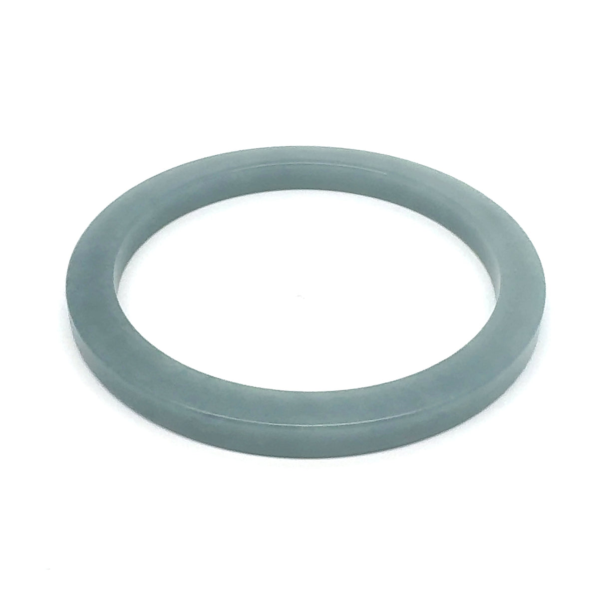 57.5 mm Solid Celestial Blue Guatemalan Jadeite Square-Edge Bangle