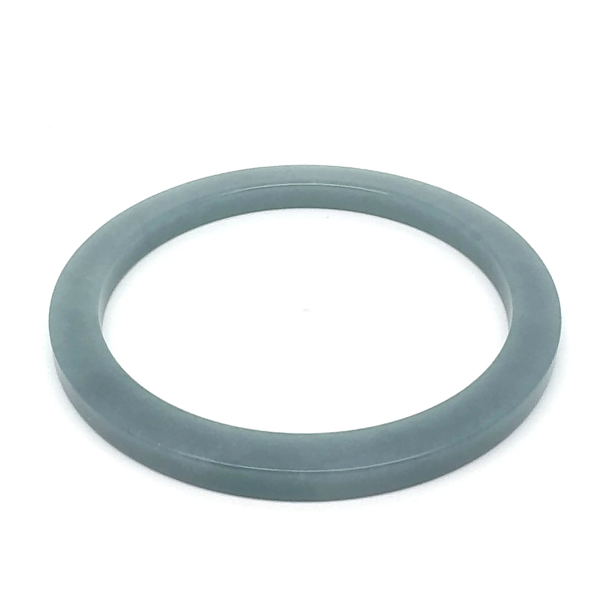 60 mm Celestial Blue Guatemalan Jadeite Square-Edge Bangle