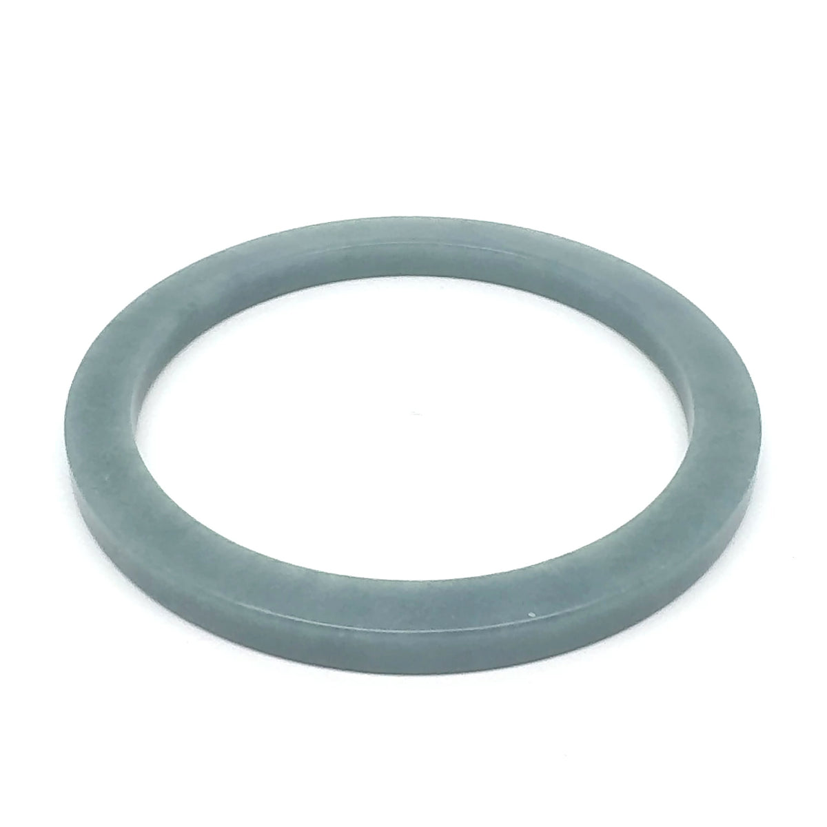 60 mm Solid Celestial Blue Guatemalan Jadeite Square-Edge Bangle