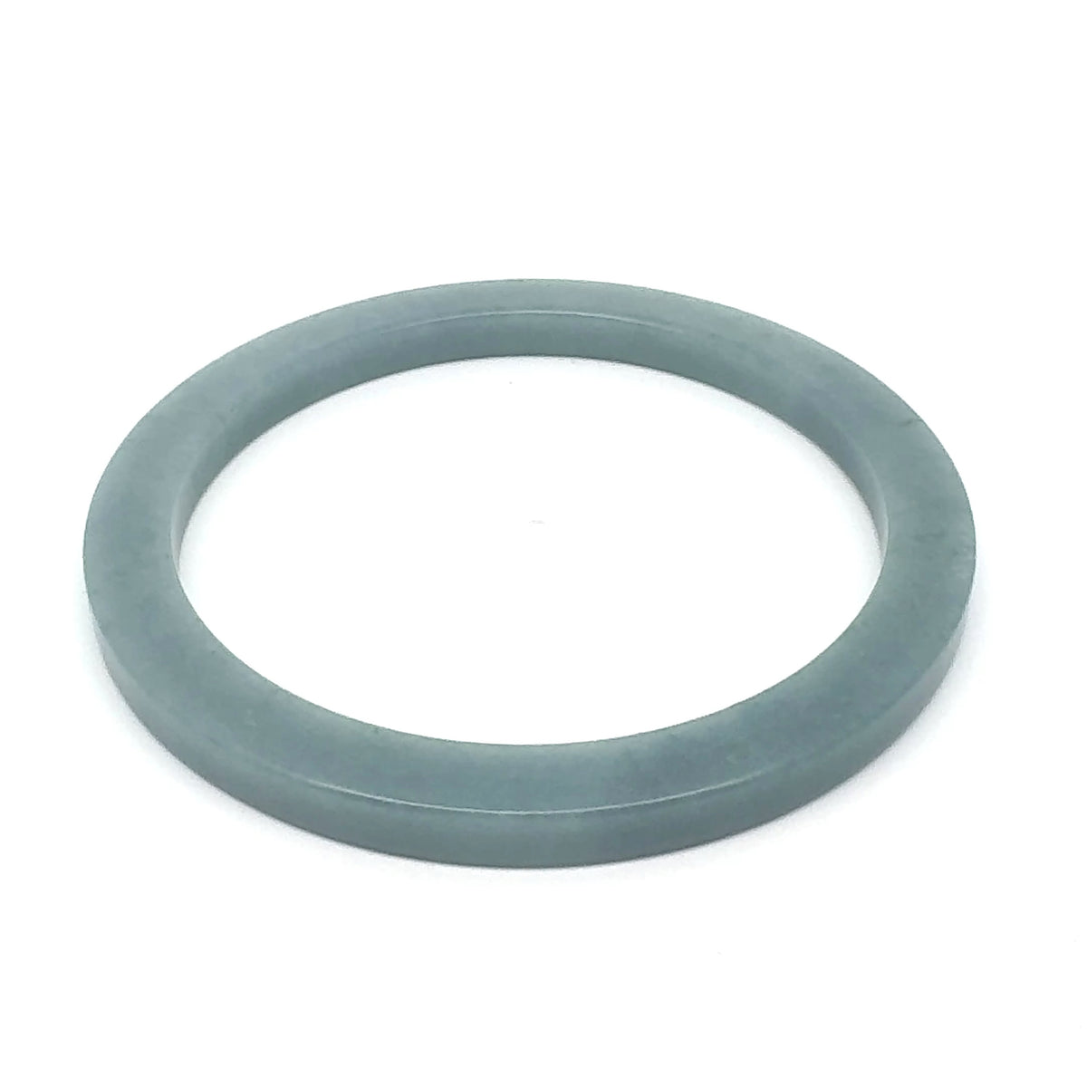 59.5 mm Solid Celestial Blue Guatemalan Jadeite Square-Edge Bangle