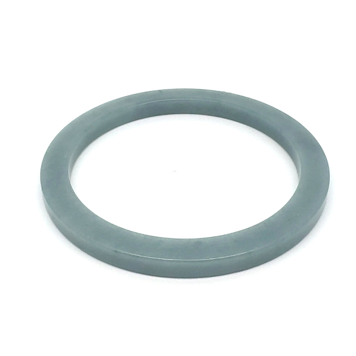 59.5 mm Solid Celestial Blue Guatemalan Jadeite Square-Edge Bangle