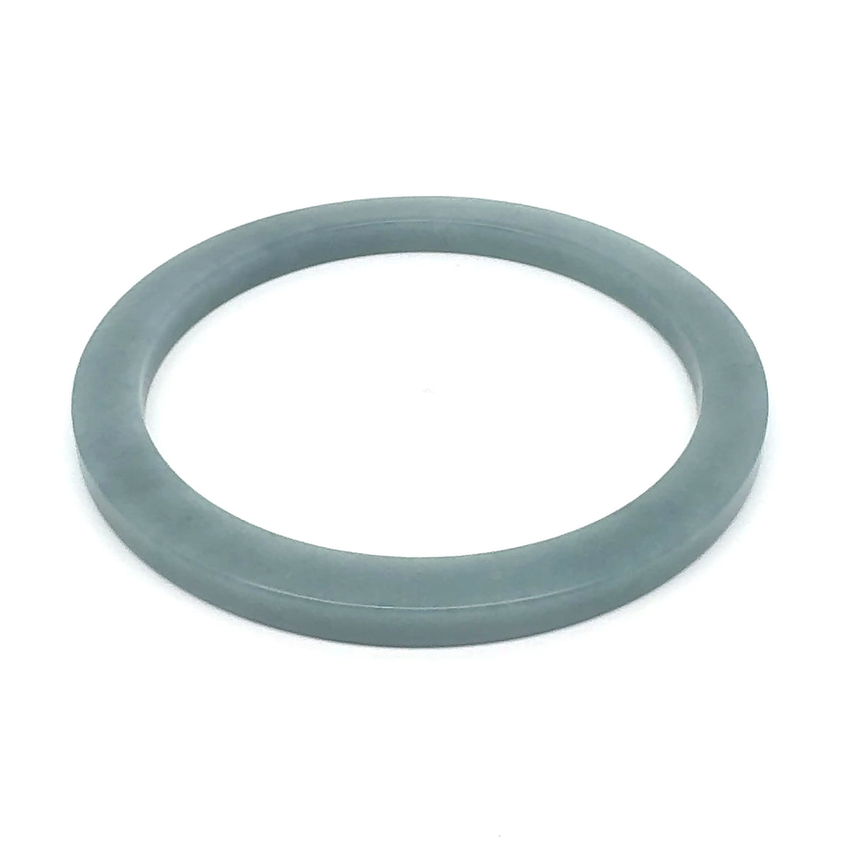 60 mm Celestial Blue Guatemalan Jadeite Square-Edge Bangle, Slate Tones