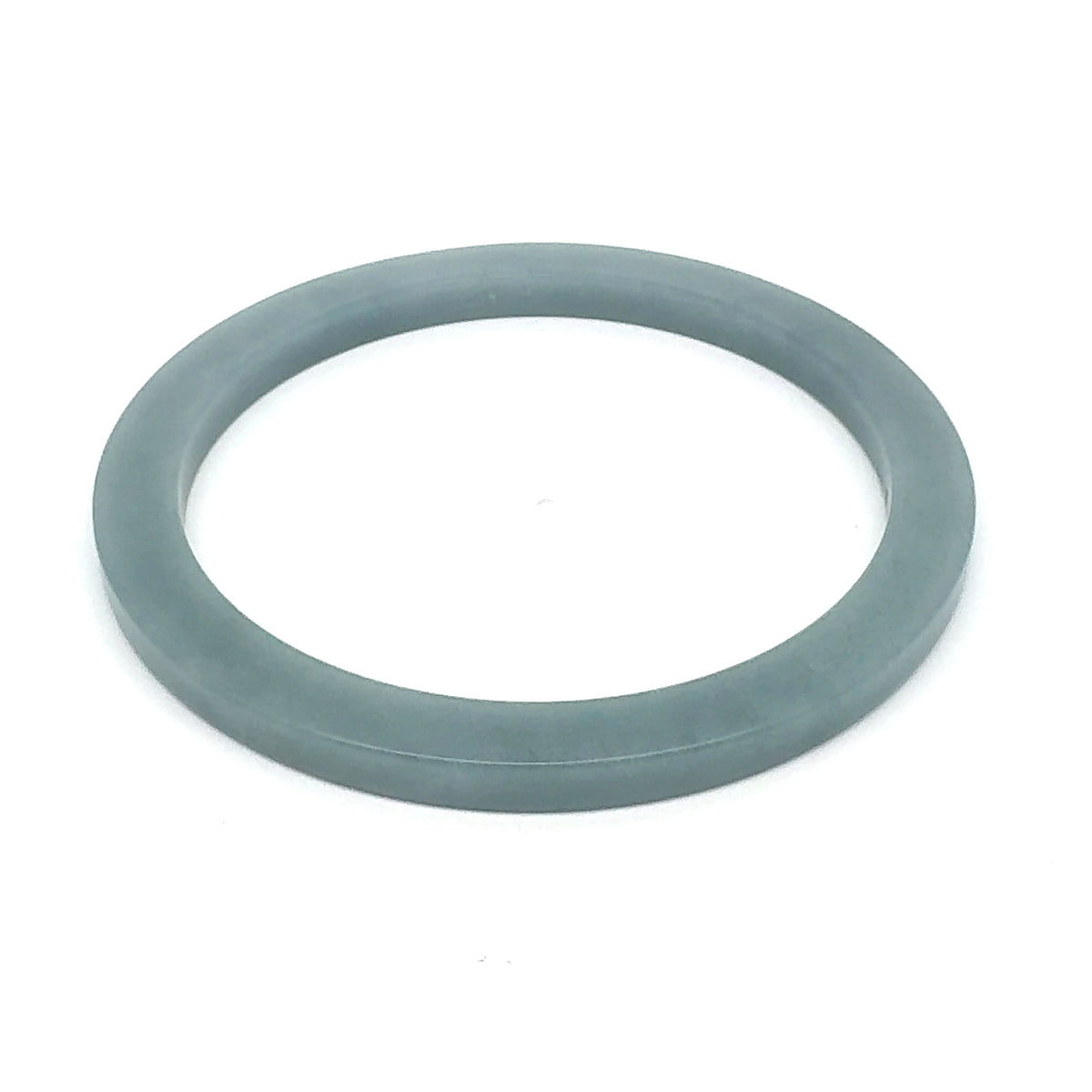 60 mm Celestial Blue Guatemalan Jadeite Square-Edge Bangle, Slate Tones