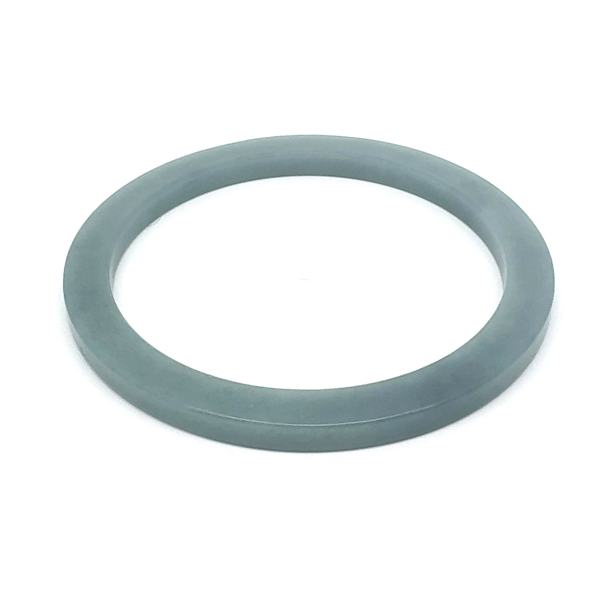 60 mm Celestial Blue Guatemalan Jadeite Square-Edge Bangle, Slate Tones
