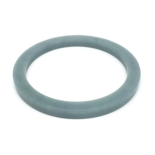 60 mm Celestial Blue Guatemalan Jadeite Square-Edge Bangle, Grey-Green Tones
