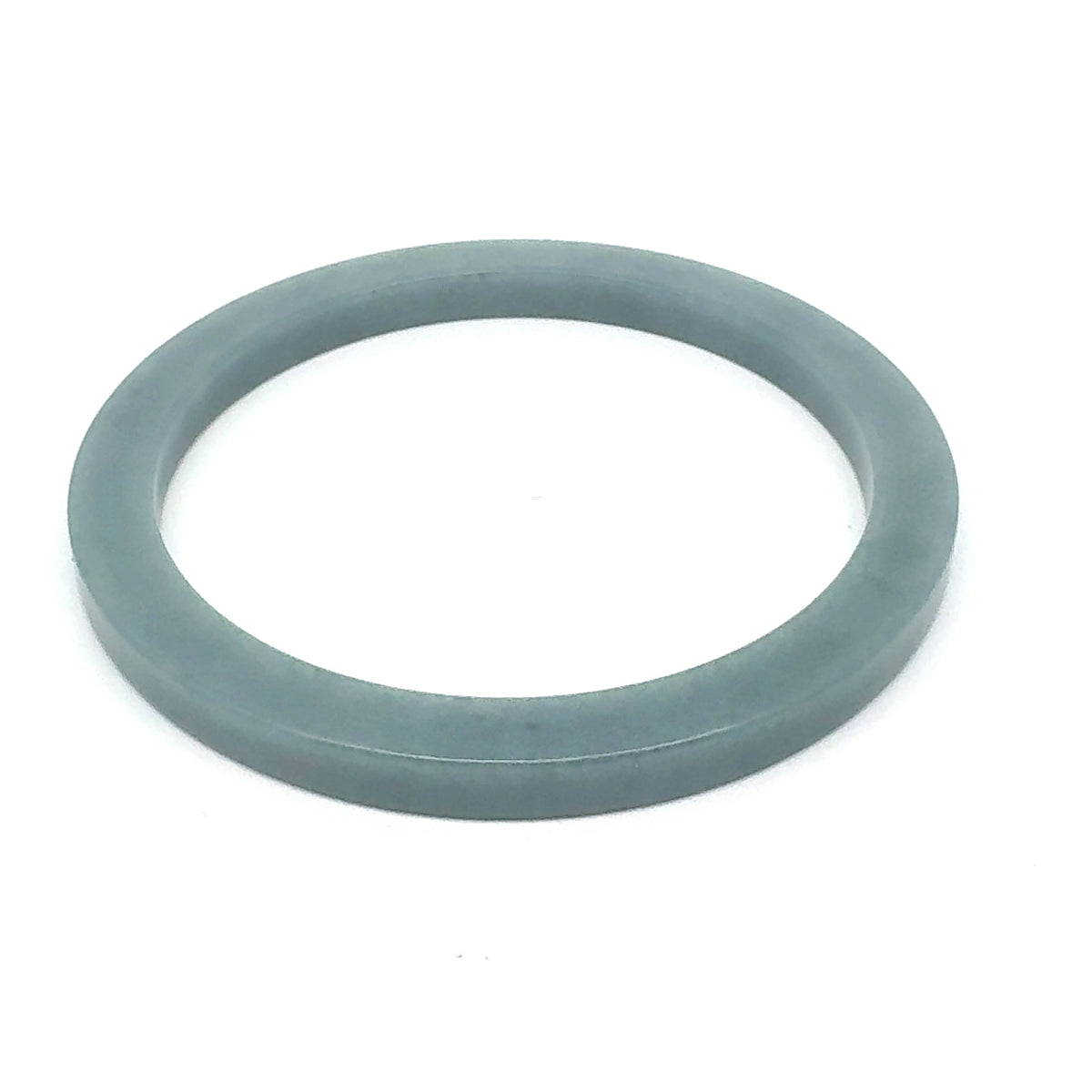 60 mm Celestial Blue Guatemalan Jadeite Square-Edge Bangle, Grey-Green Tones