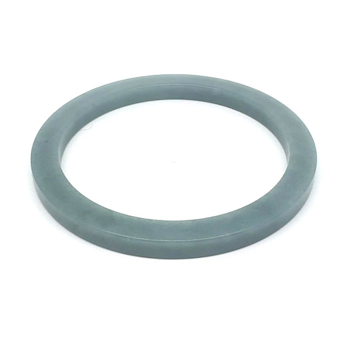 60 mm Celestial Blue Guatemalan Jadeite Square-Edge Bangle, Grey-Green Tones