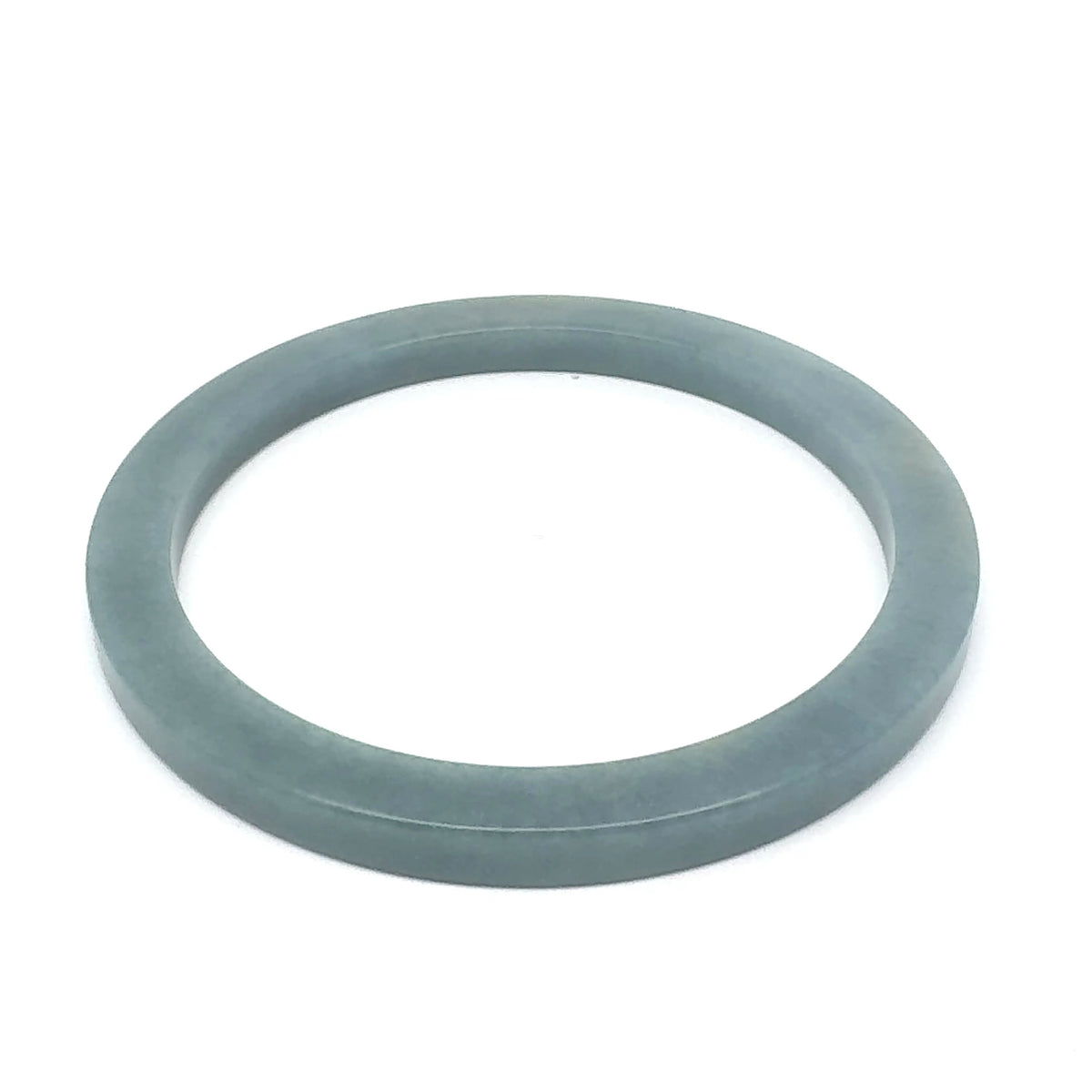 60 mm Celestial Blue Guatemalan Jadeite Square-Edge Bangle, Grey-Blue Tones