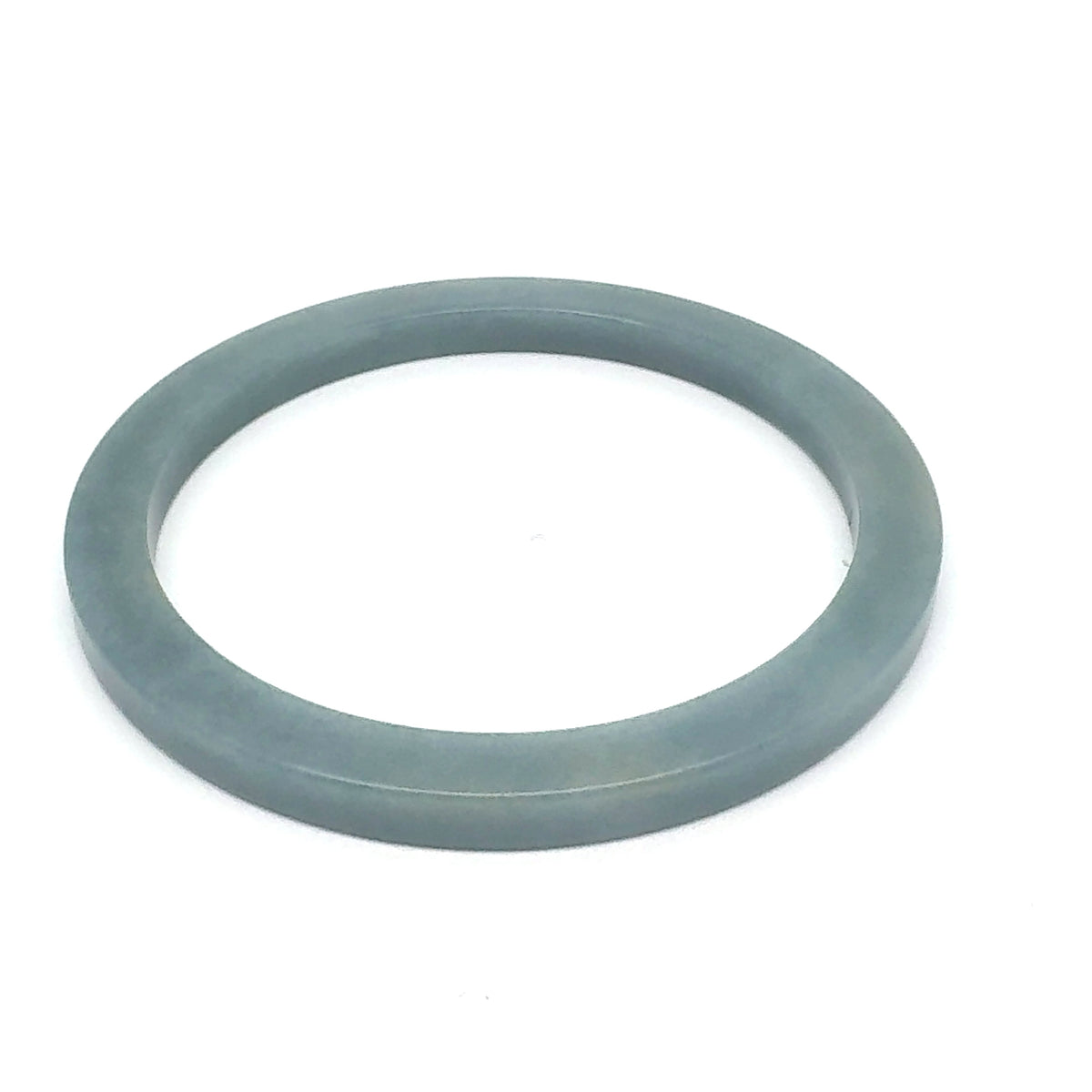 60 mm Celestial Blue Guatemalan Jadeite Square-Edge Bangle, Grey-Blue Tones
