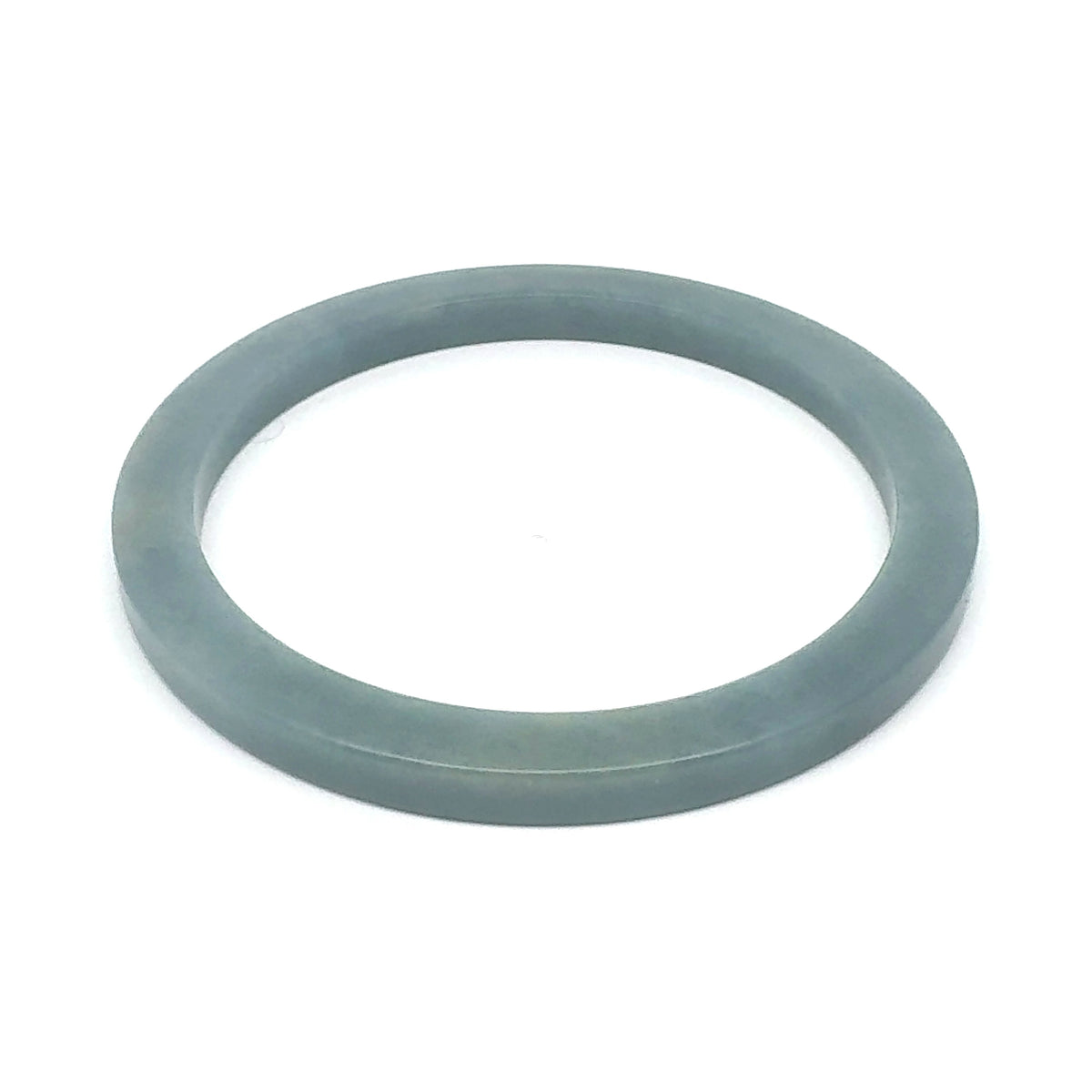 60 mm Celestial Blue Guatemalan Jadeite Square-Edge Bangle, Grey-Blue Tones