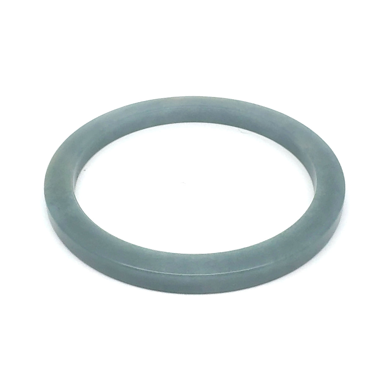 60 mm Celestial Blue Guatemalan Jadeite Square-Edge Bangle, Grey-Blue Tones