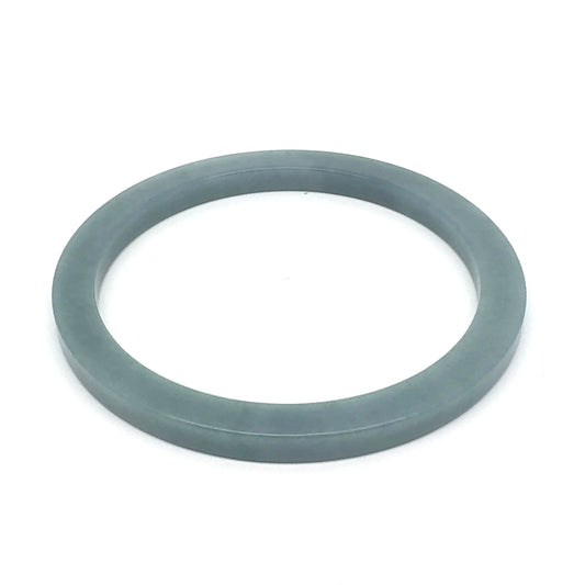 59.5 mm Celestial Blue Jadeite Square-Edge Bangle, Gray-Blue Tones