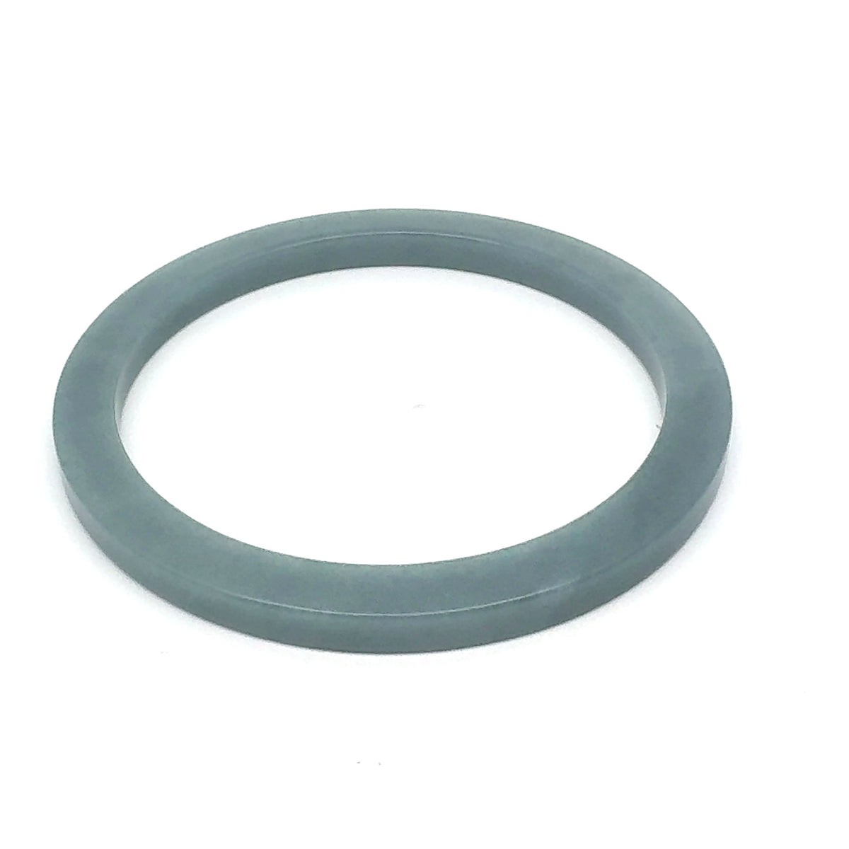 59.5 mm Celestial Blue Jadeite Square-Edge Bangle, Gray-Blue Tones