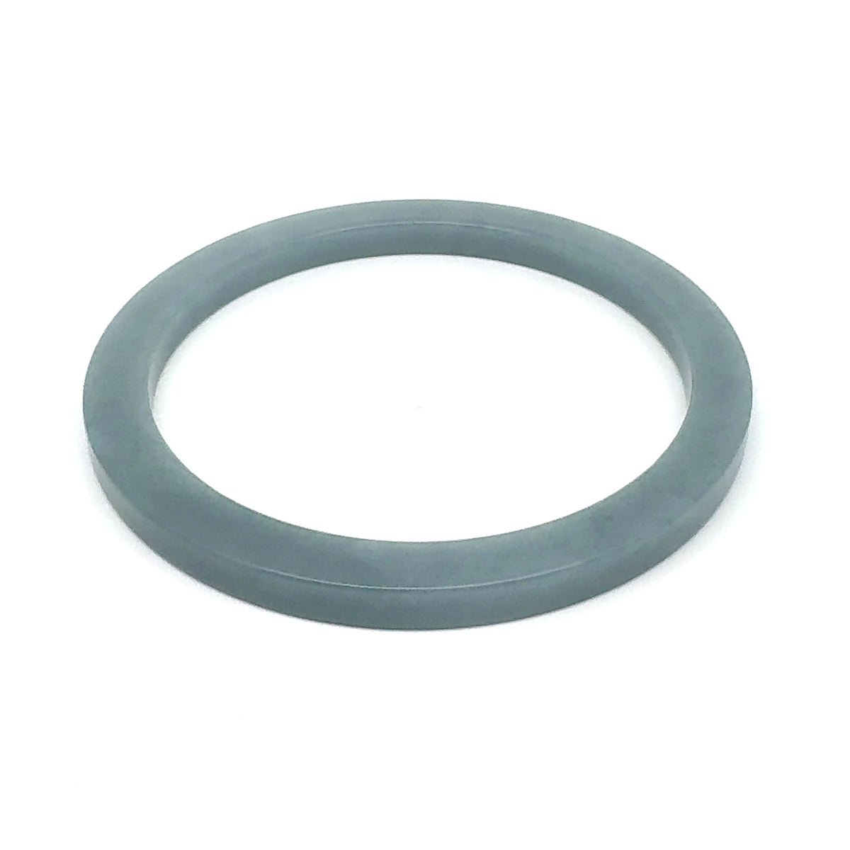 59.5 mm Celestial Blue Jadeite Square-Edge Bangle, Gray-Blue Tones