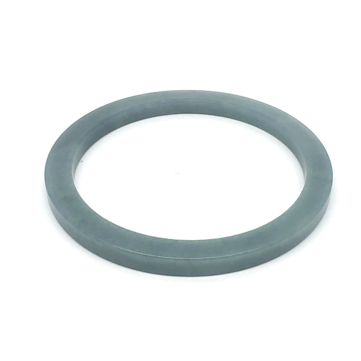59.5 mm Celestial Blue Jadeite Square-Edge Bangle, Gray-Blue Tones